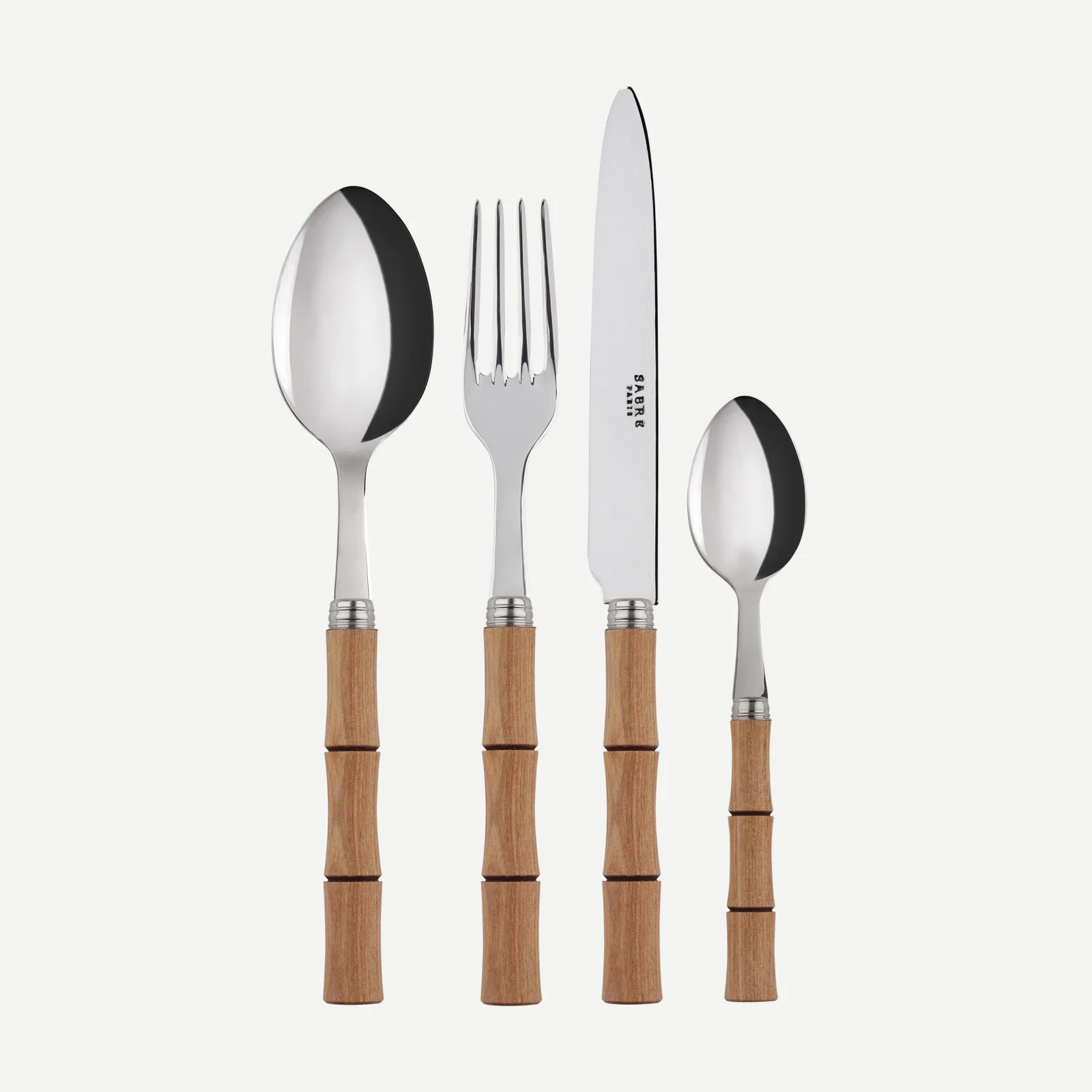 Bamboo, Light press wood - 4 pieces cutlery set
