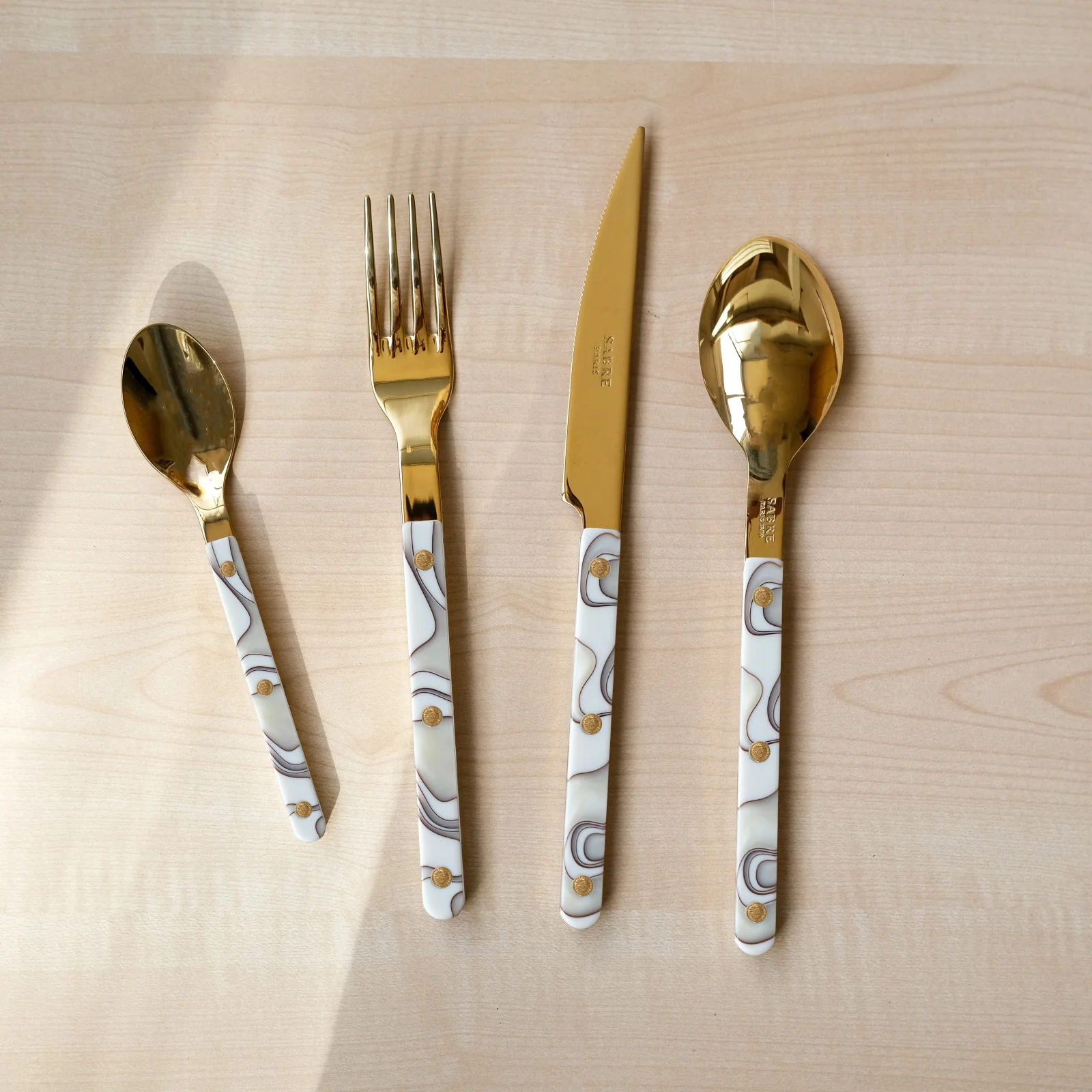 Bistrot Gold color Dune, Dune Ivory - Soup spoon - Image 2