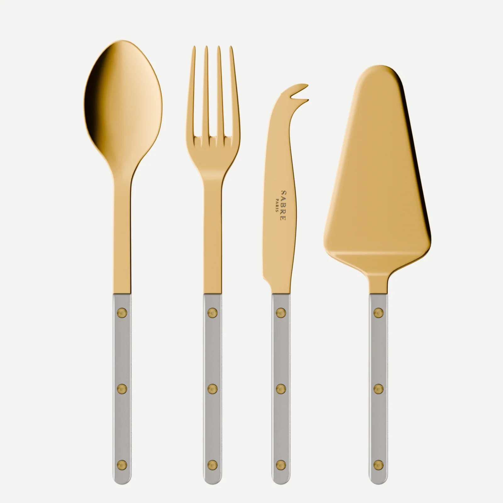 Bistrot Gold color Pearly, Grey - Set of 4 Bistrot must-have serving pieces
