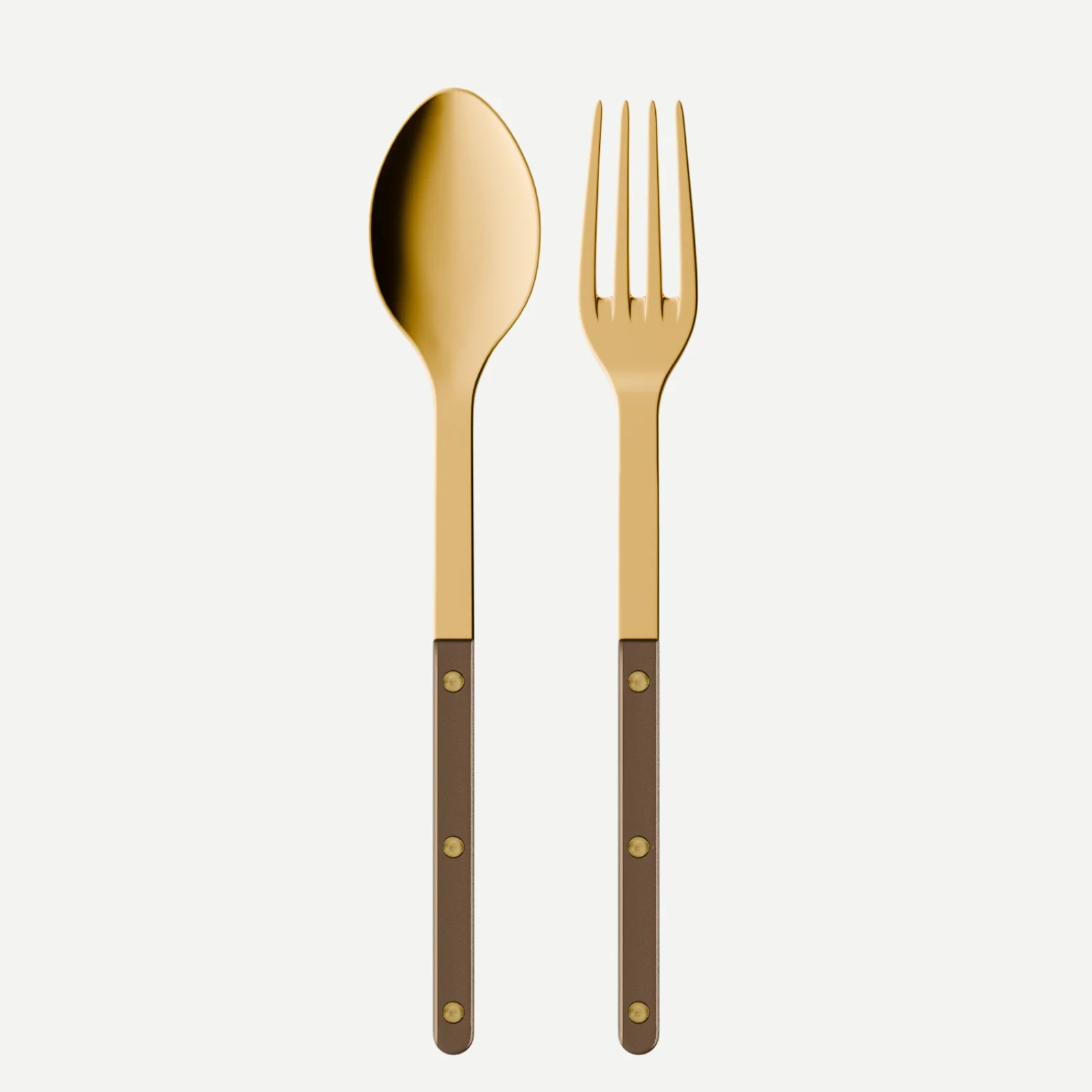 Bistrot Gold color Pearly, Brown - Serving set