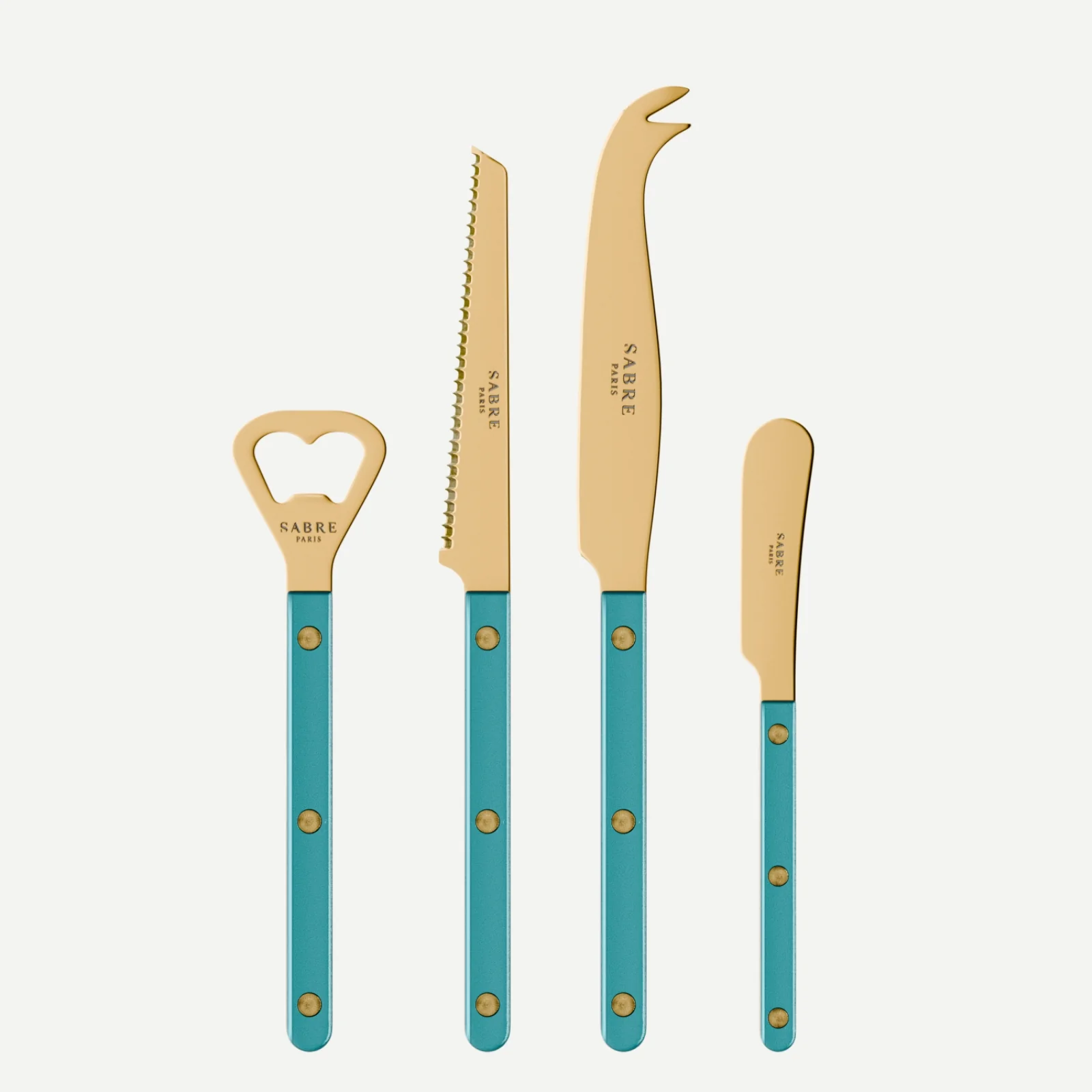 Bistrot Gold color Pearly, Turquoise - Bistrot aperitif set