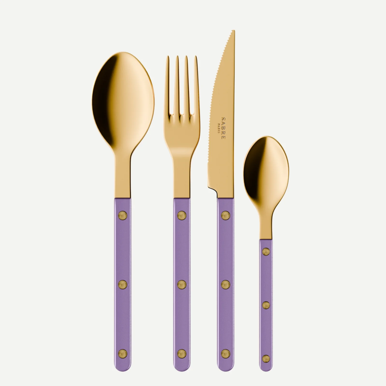 Bistrot Gold color Pearly, Purple - 24 pieces cutlery set