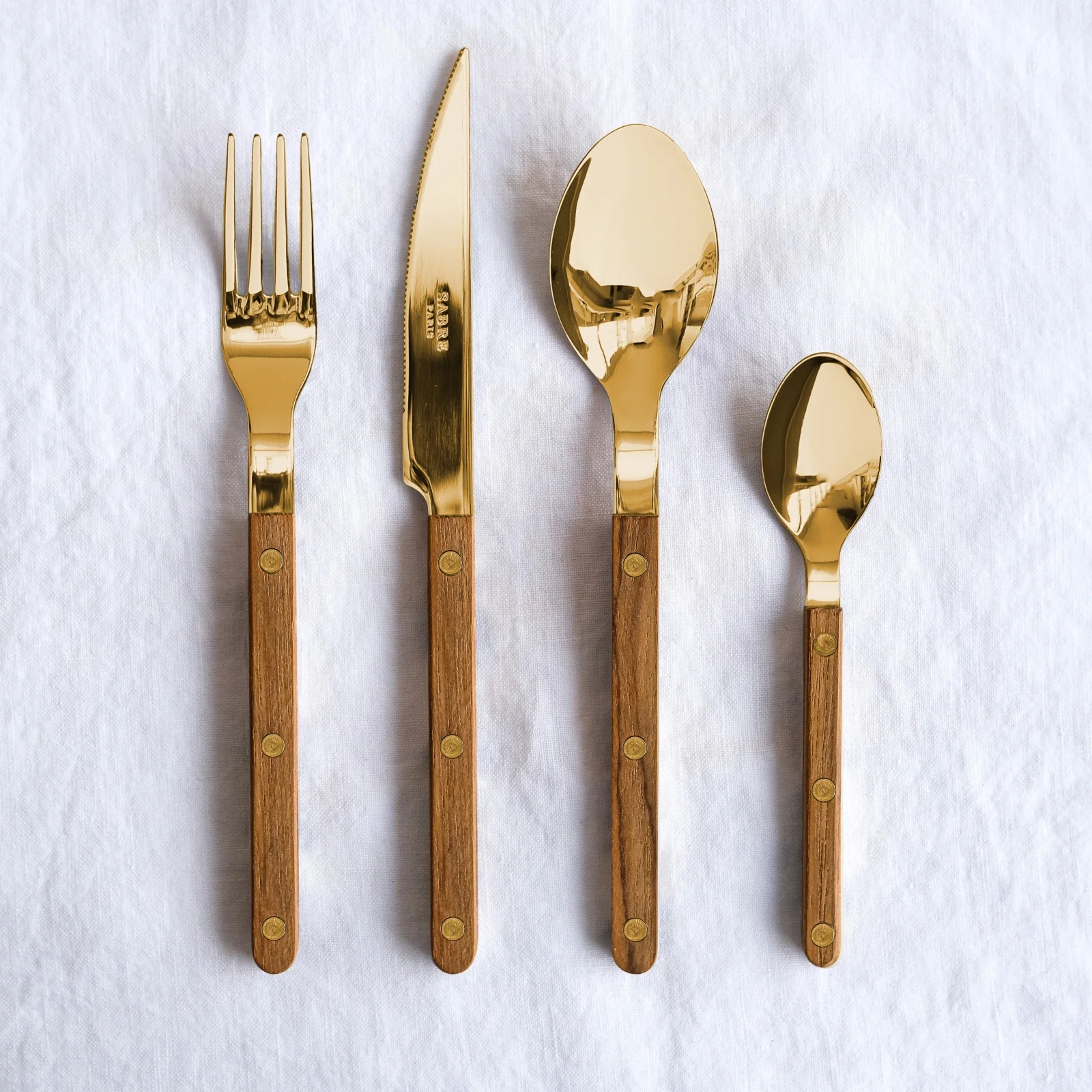 Bistrot Gold color Teak, Teak - Dinner fork - Image 2