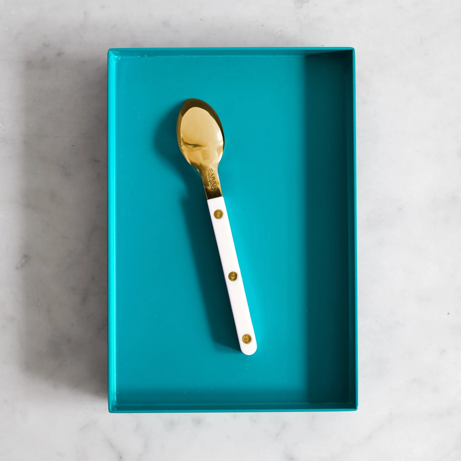 Bistrot Gold color Solid, White - Espresso spoon - Image 2