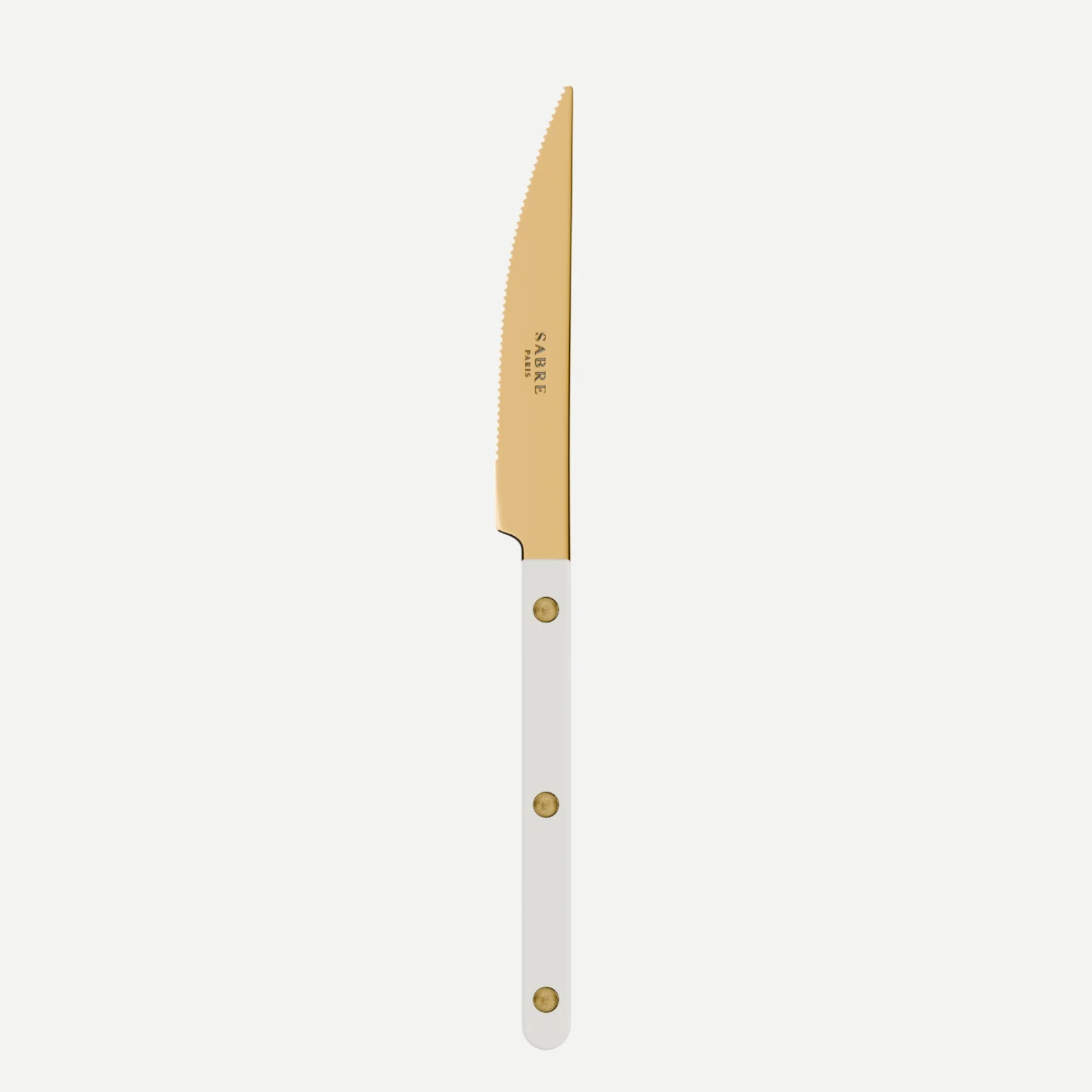 Bistrot Gold color Solid, White - Dinner knife