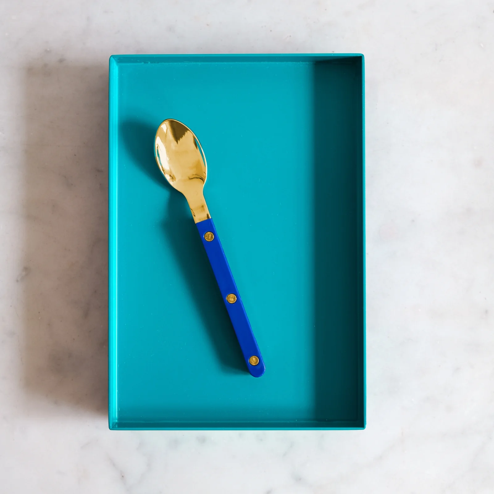 Bistrot Gold color Solid, Lapis blue - Espresso spoon - Image 2