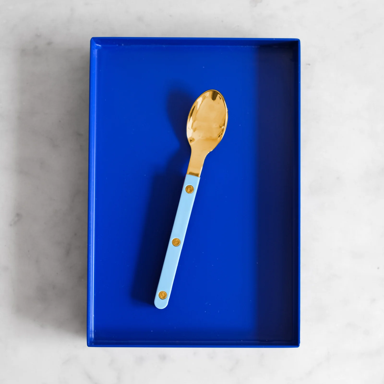 Bistrot Gold color Solid, Pastel blue - Espresso spoon - Image 2