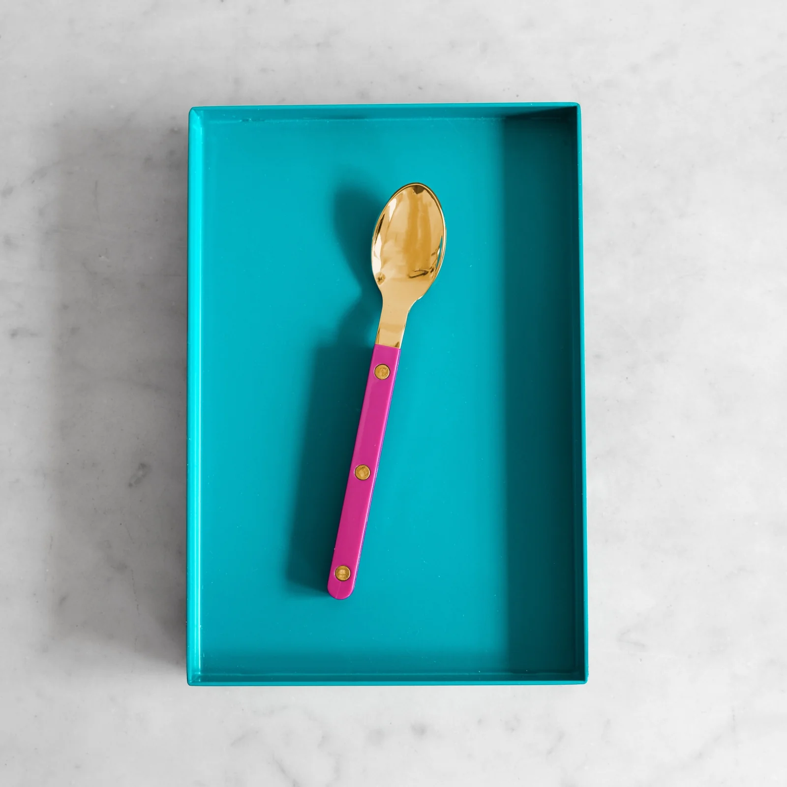Bistrot Gold color Solid, Raspberry - Espresso spoon - Image 2