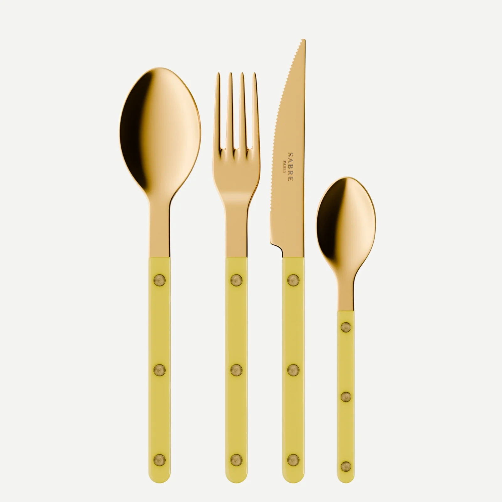 Bistrot Gold color Solid, Yellow - 48 pieces cutlery set