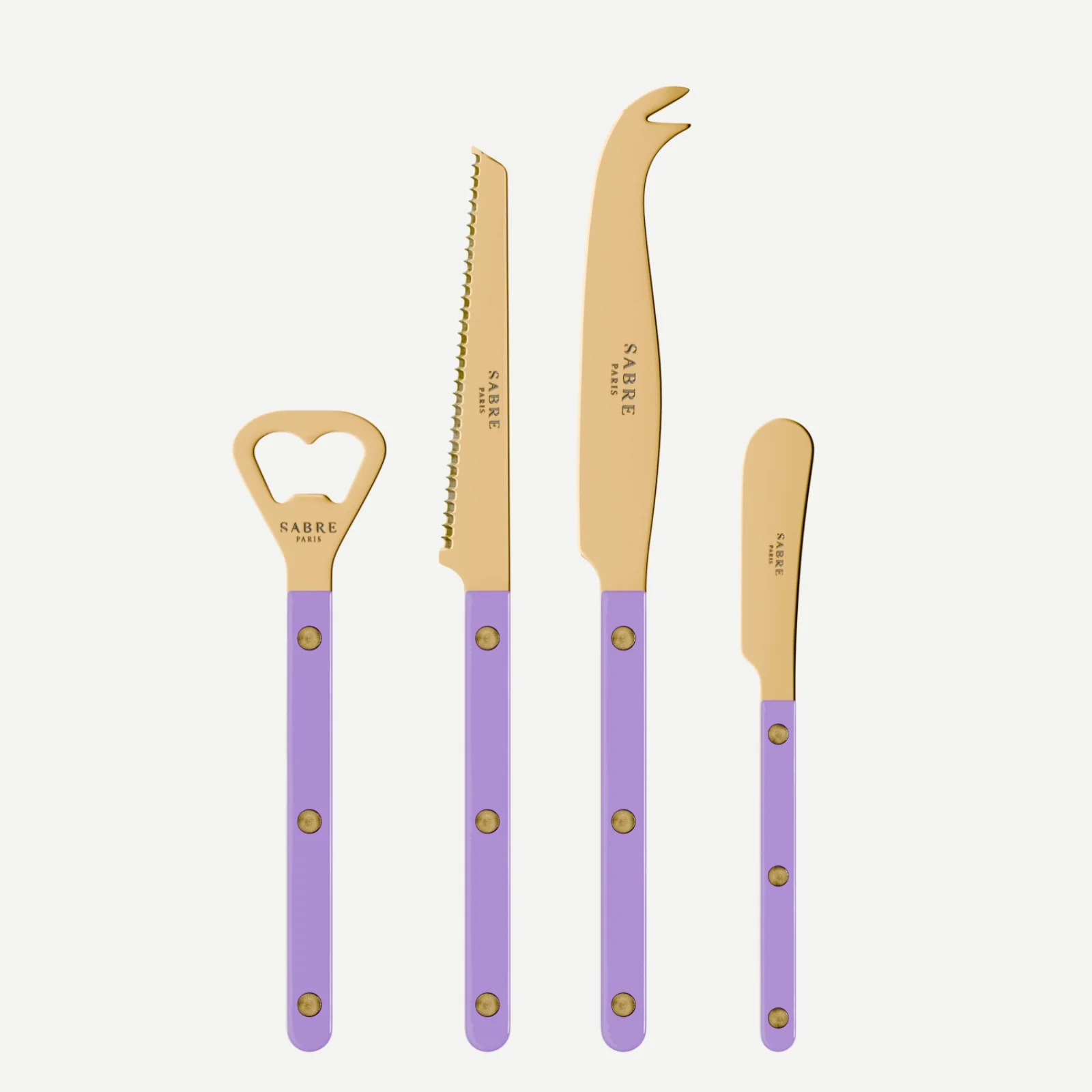 Bistrot Gold color Solid, Purple - Bistrot aperitif set
