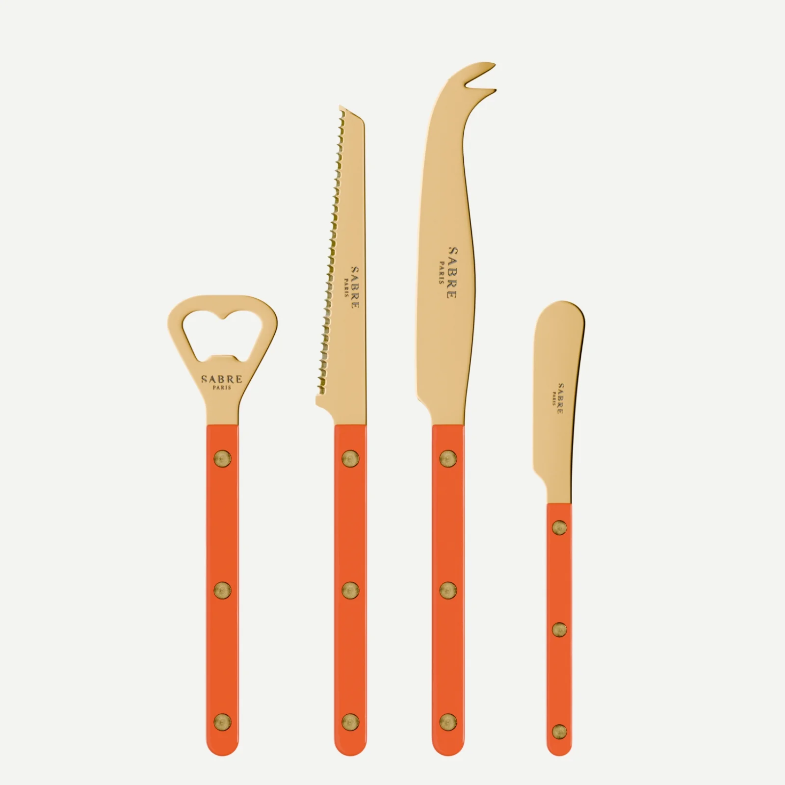 Bistrot Gold color Solid, Orange - Bistrot aperitif set