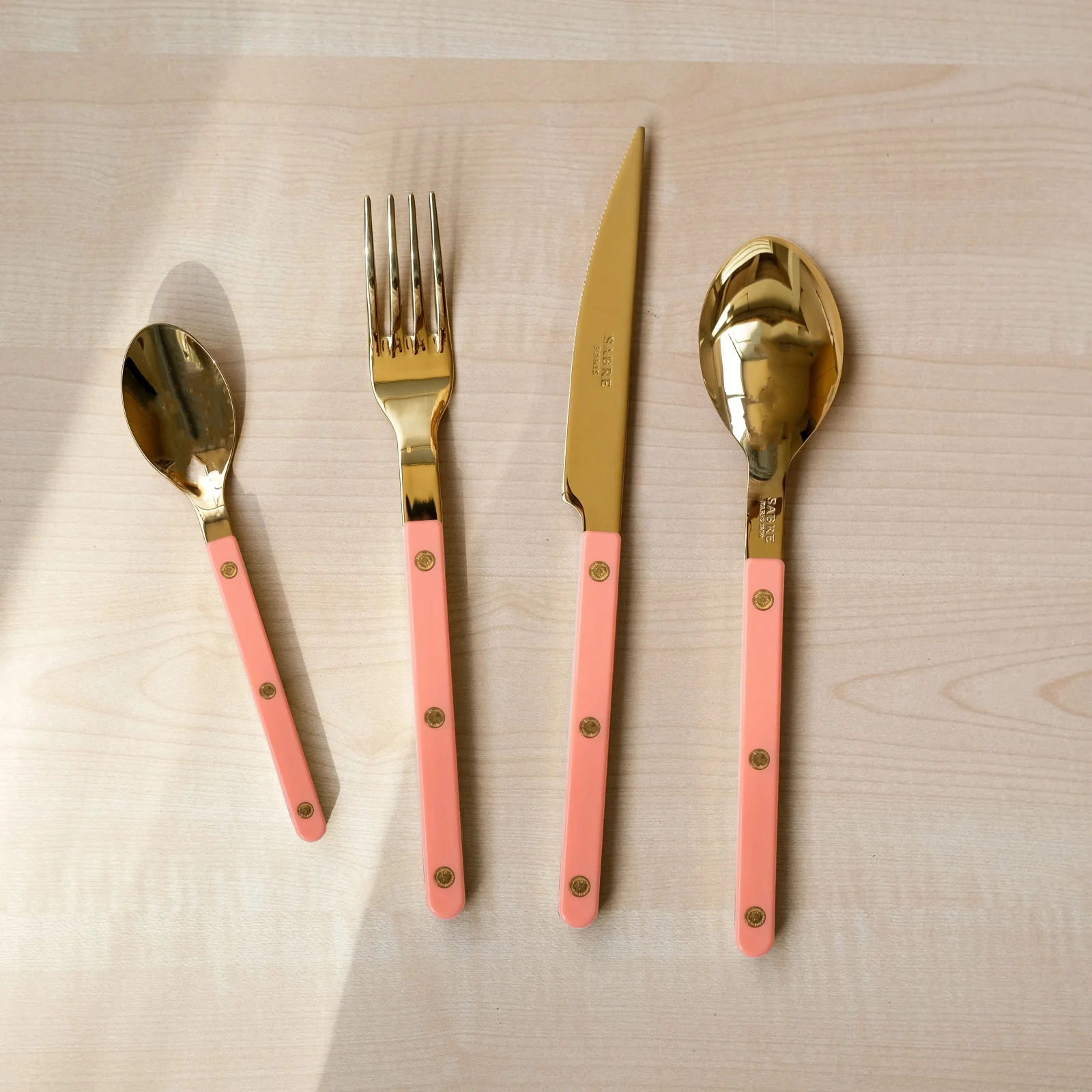 Bistrot Gold color Solid, Nude Pink - 48 pieces cutlery set - Image 2