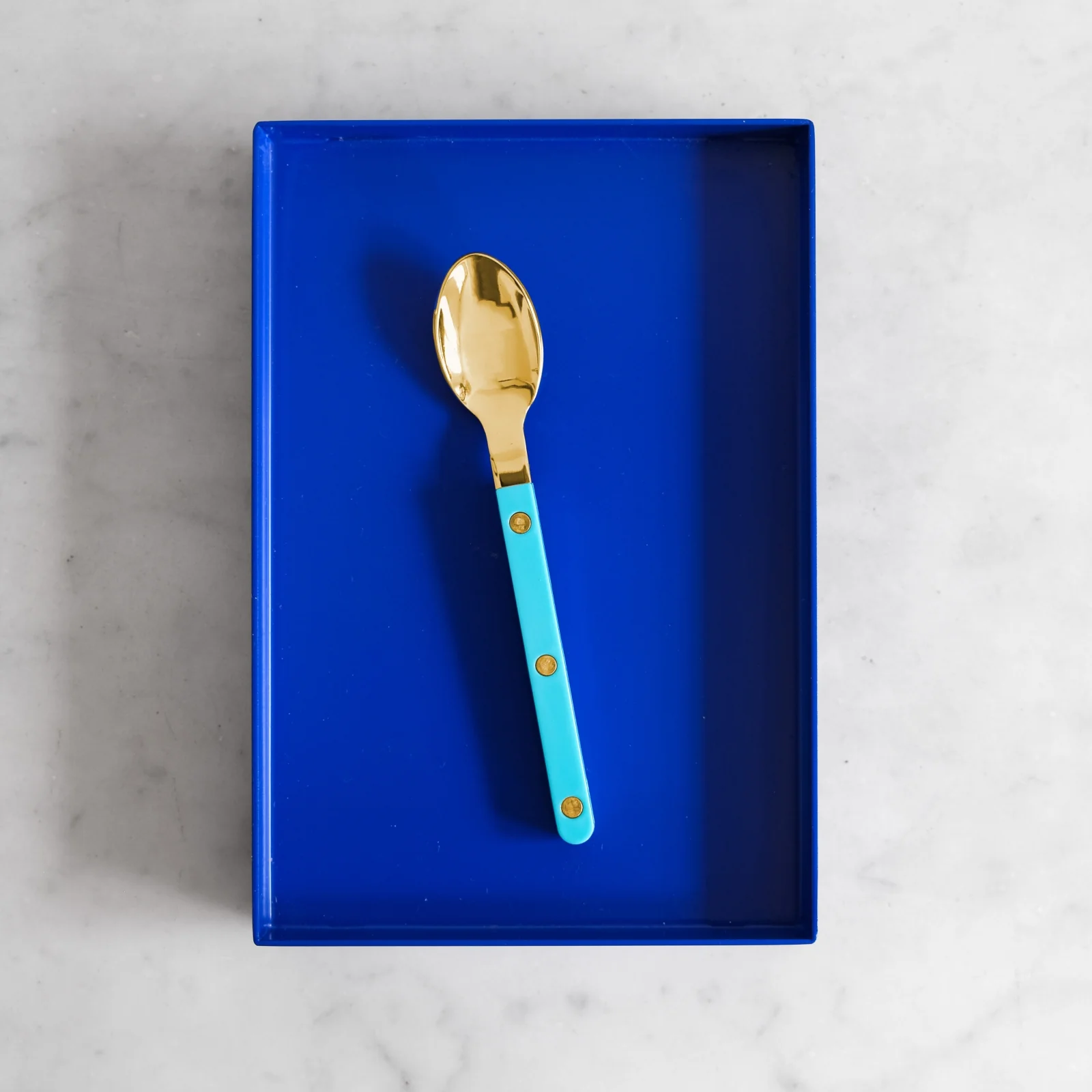 Bistrot Gold color Solid, Turquoise - Espresso spoon - Image 2