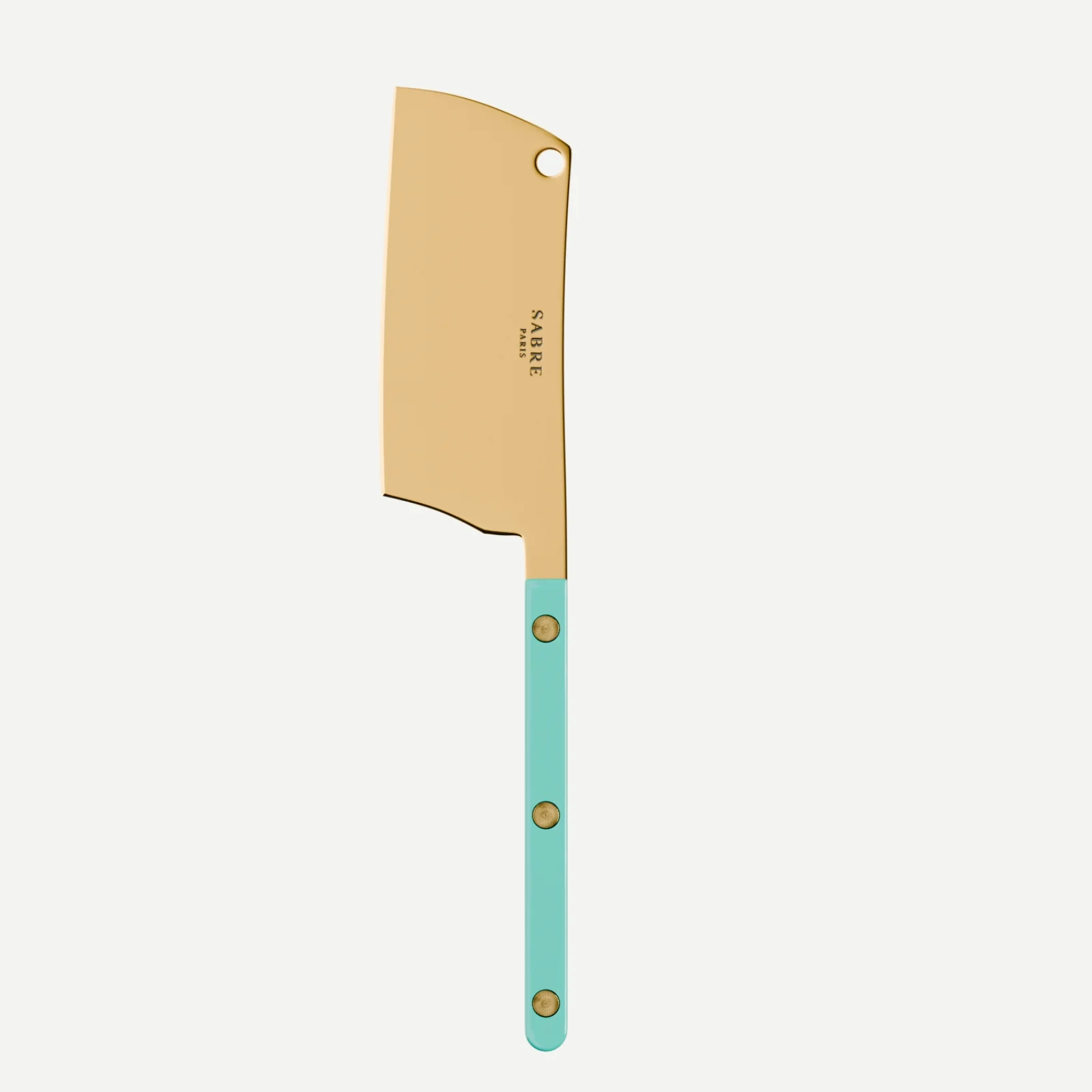 Bistrot Gold color Solid, Turquoise - Cheese cleaver
