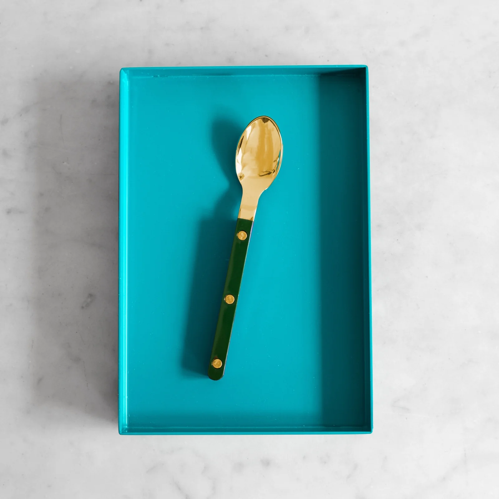 Bistrot Gold color Solid, Green - Espresso spoon - Image 2