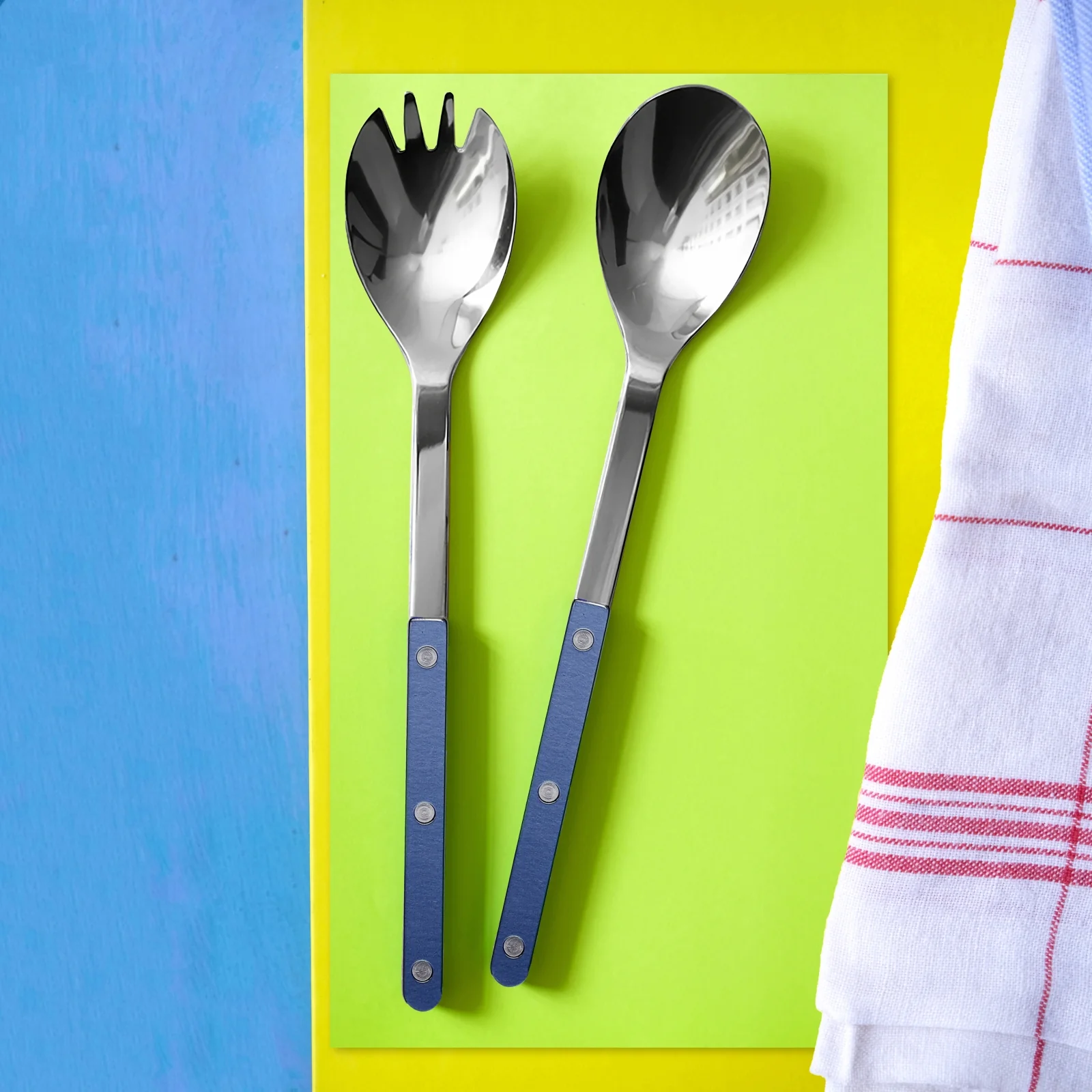 Bistrot Pearly, Steel blue - Salad cutlery set - Image 2