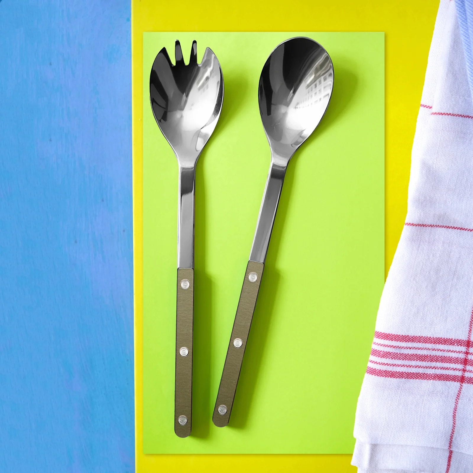 Bistrot Pearly, Olive - Salad cutlery set - Image 2