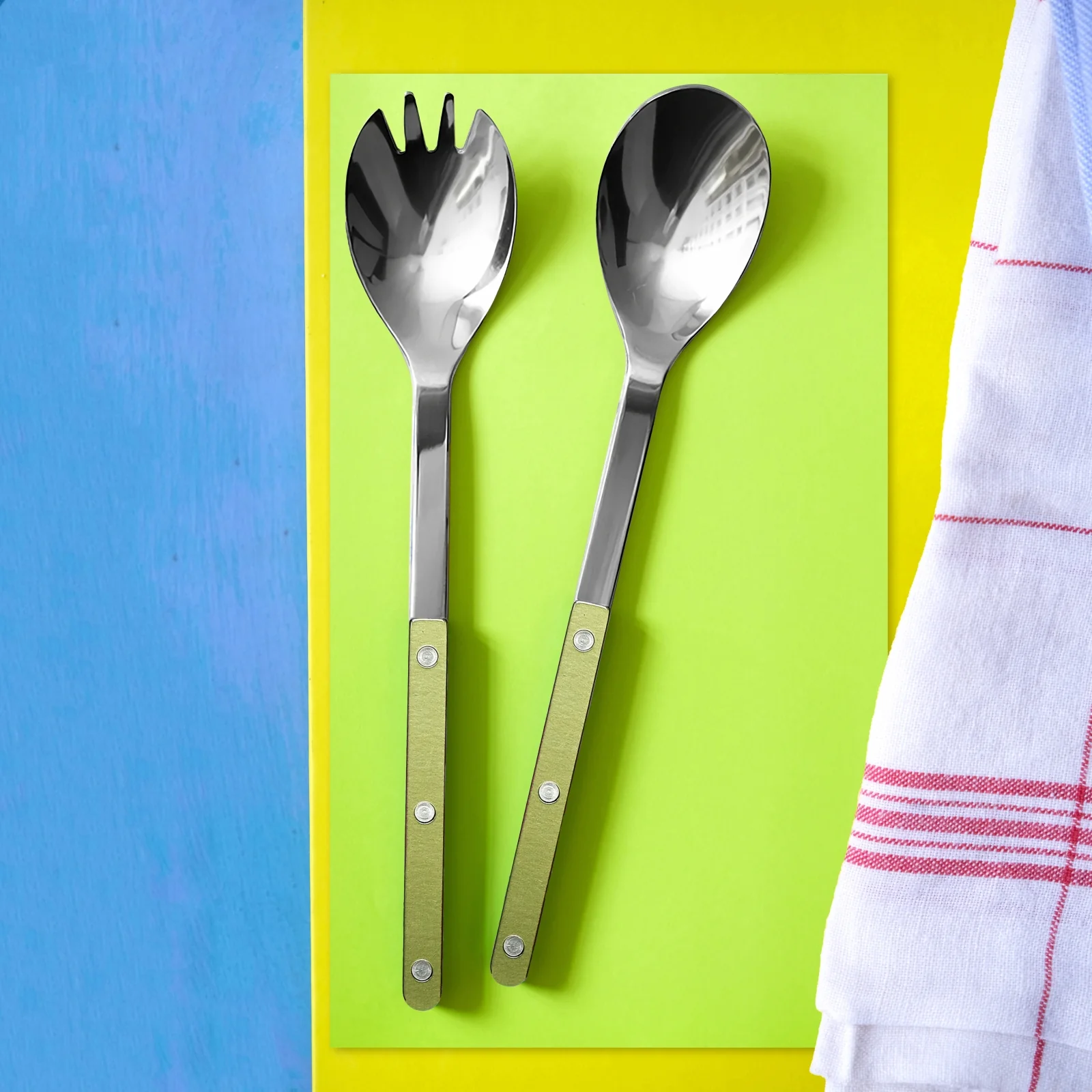 Bistrot Pearly, Moss - Salad cutlery set - Image 2