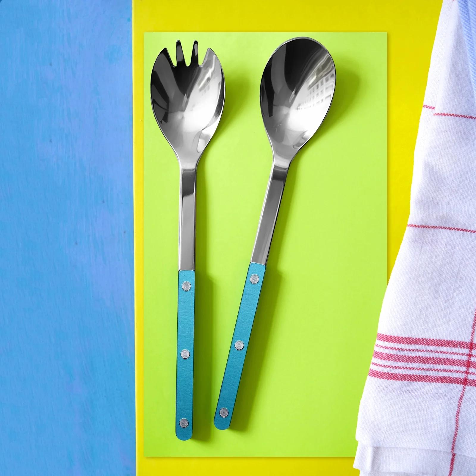 Bistrot Pearly, Turquoise - Salad cutlery set - Image 2