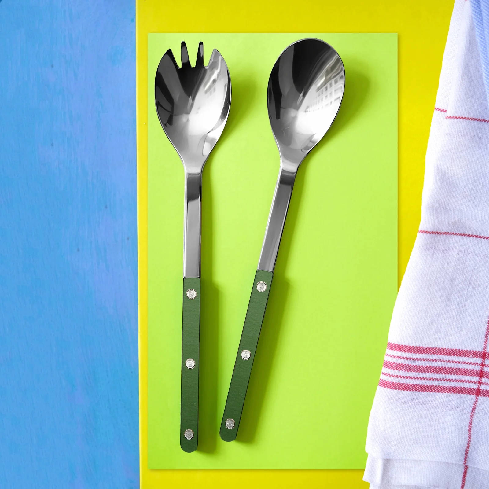 Bistrot Pearly, Dark green - Salad cutlery set - Image 2