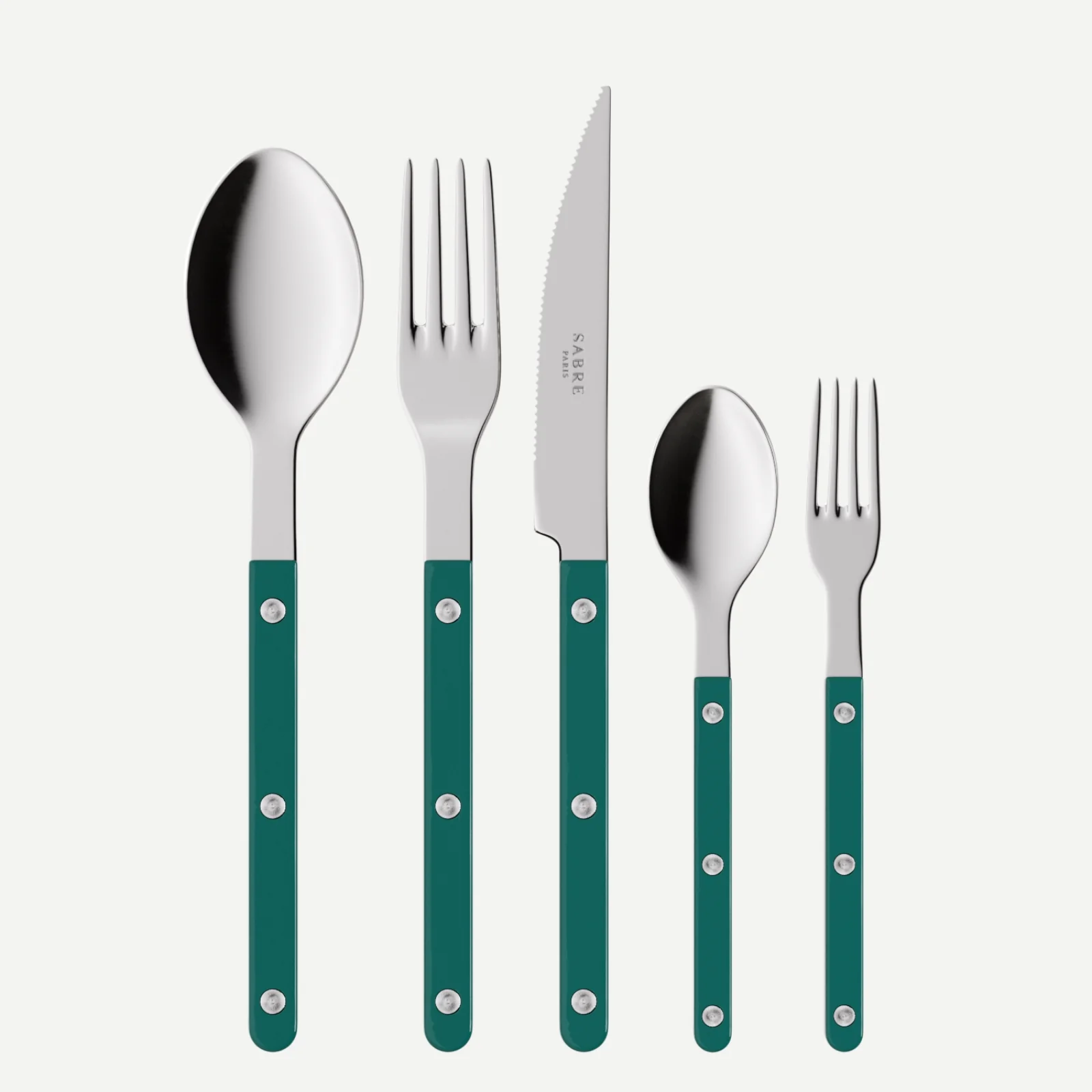 Bistrot Sabre Paris x Motel A Miio, Aquamarine / Ivory - 5 pieces cutlery set - Image 2