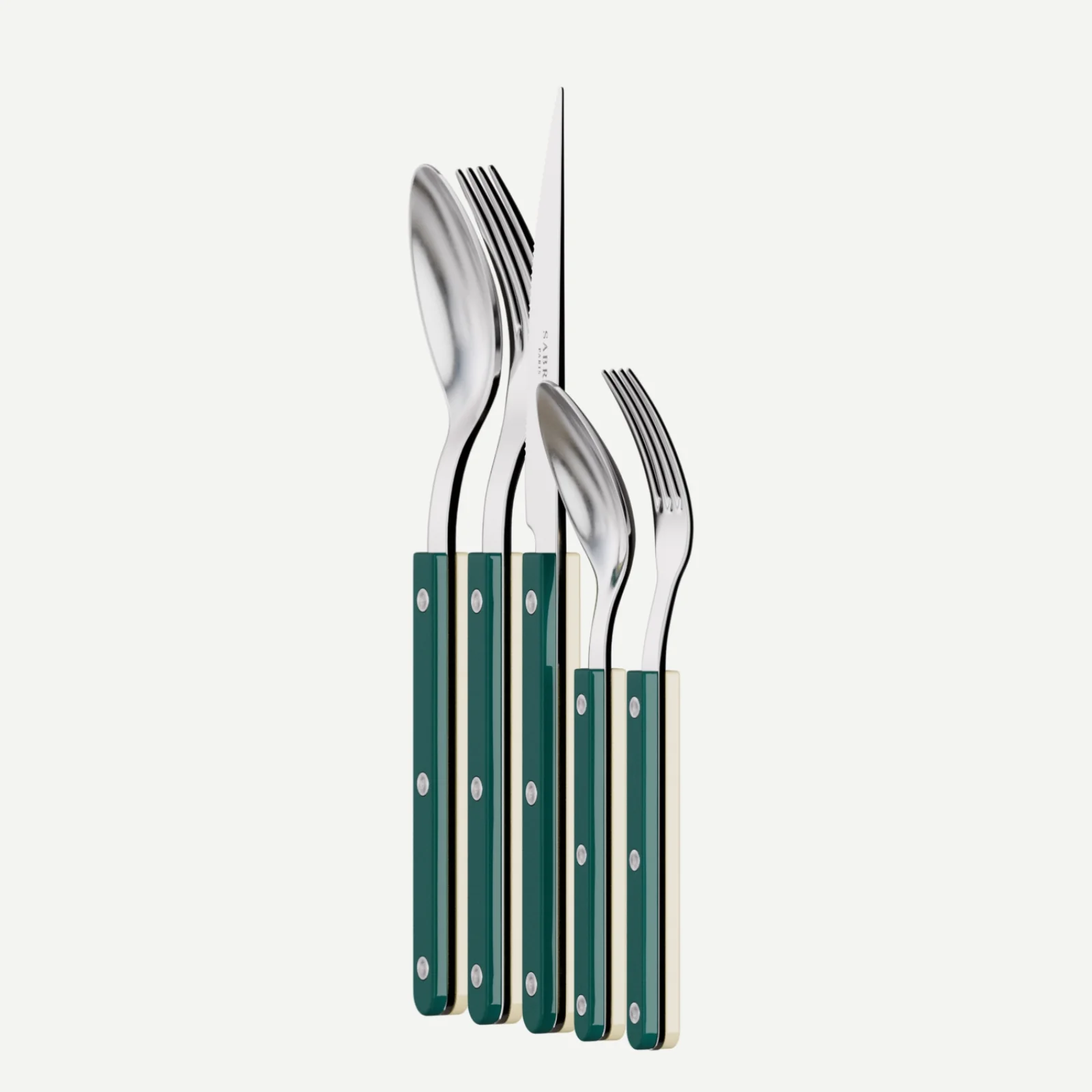 Bistrot Sabre Paris x Motel A Miio, Aquamarine / Ivory - 5 pieces cutlery set - Image 3