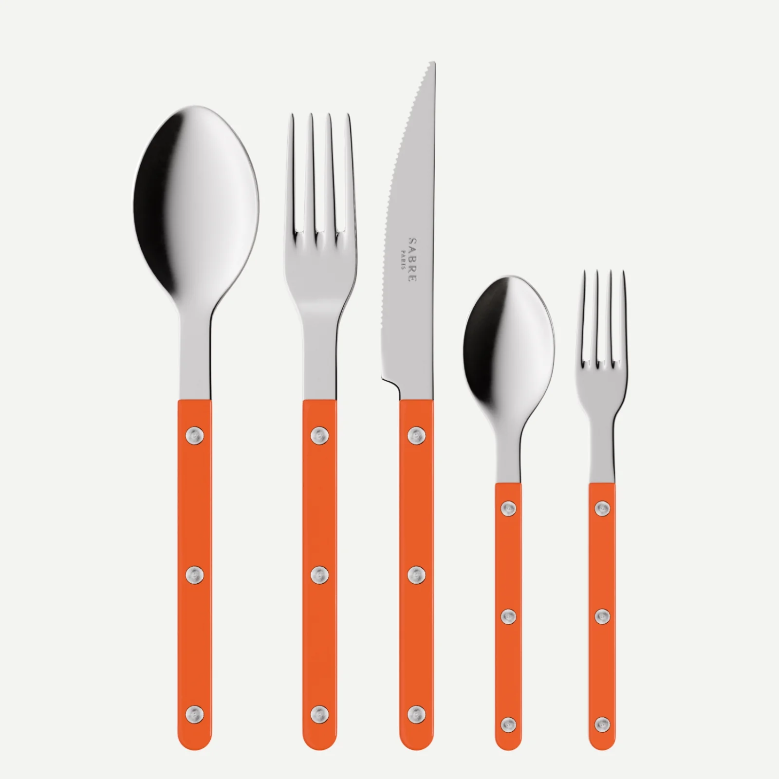 Bistrot Sabre Paris x Motel A Miio, Orange / Ivory - 5 pieces cutlery set - Image 2