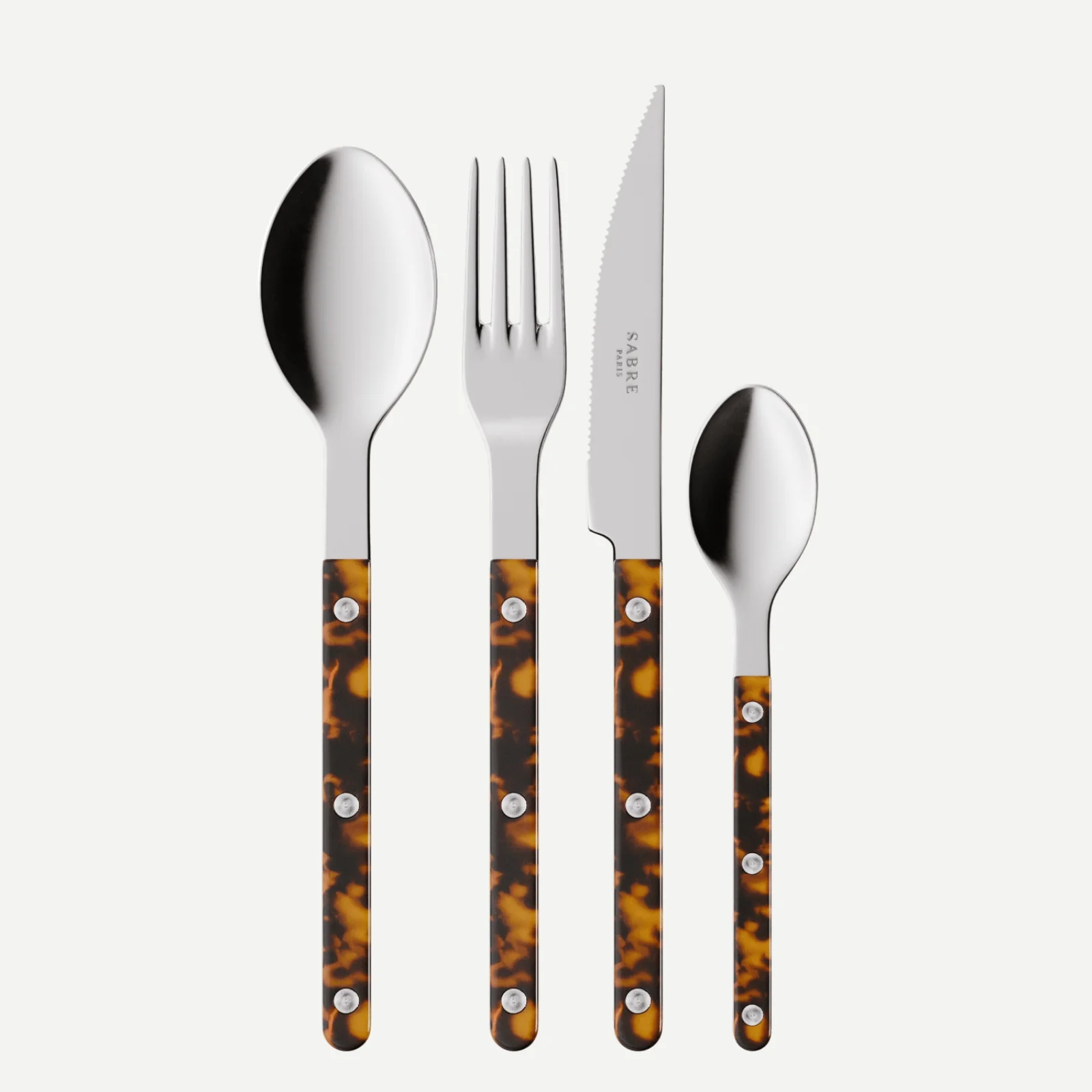 Bistrot Tortoise, Faux Tortoise - 4 pieces cutlery set