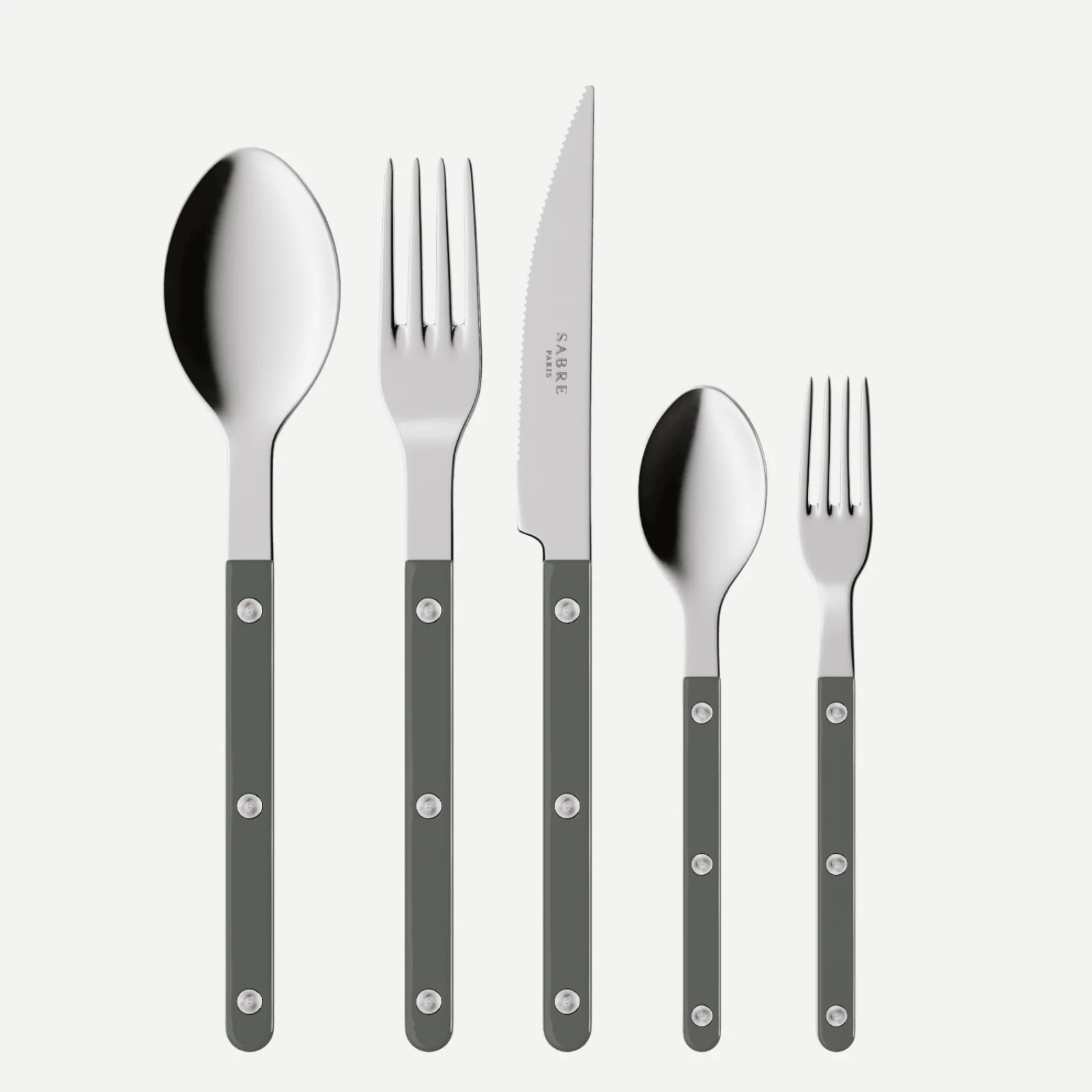 Bistrot Solid, Dark grey - 5 pieces cutlery set