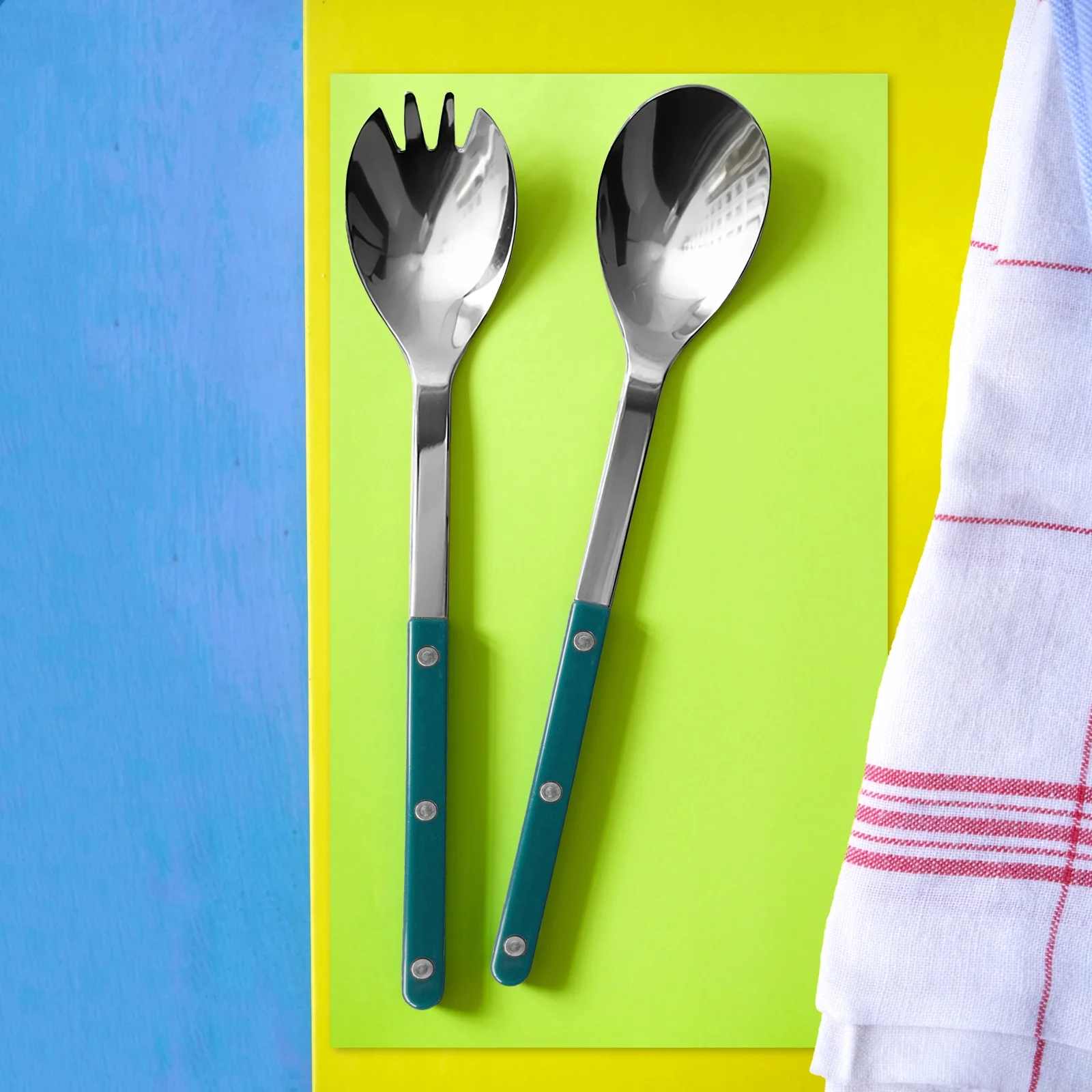 Bistrot Solid, Aquamarine - Salad cutlery set - Image 2