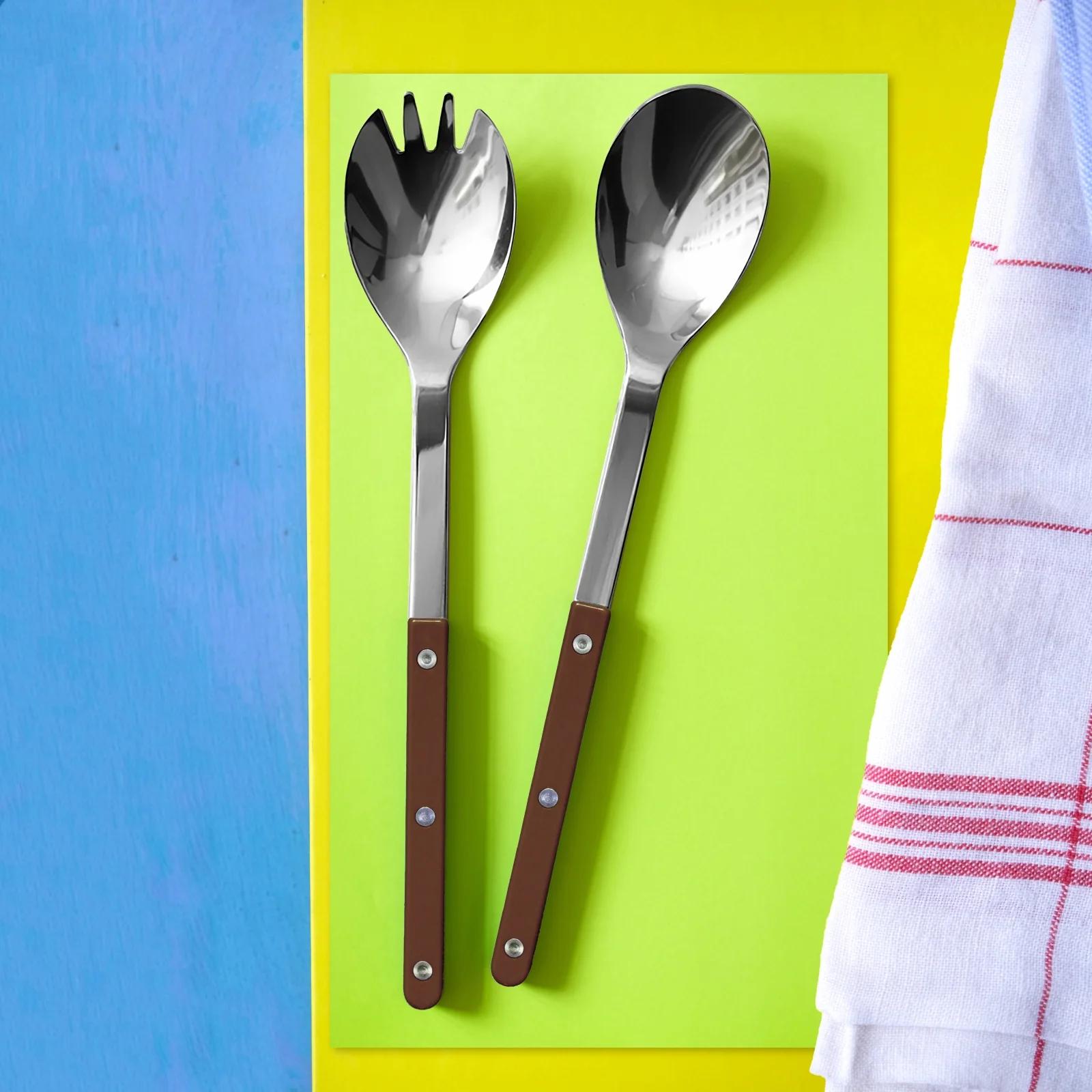 Bistrot Solid, Chocolate - Salad cutlery set - Image 2