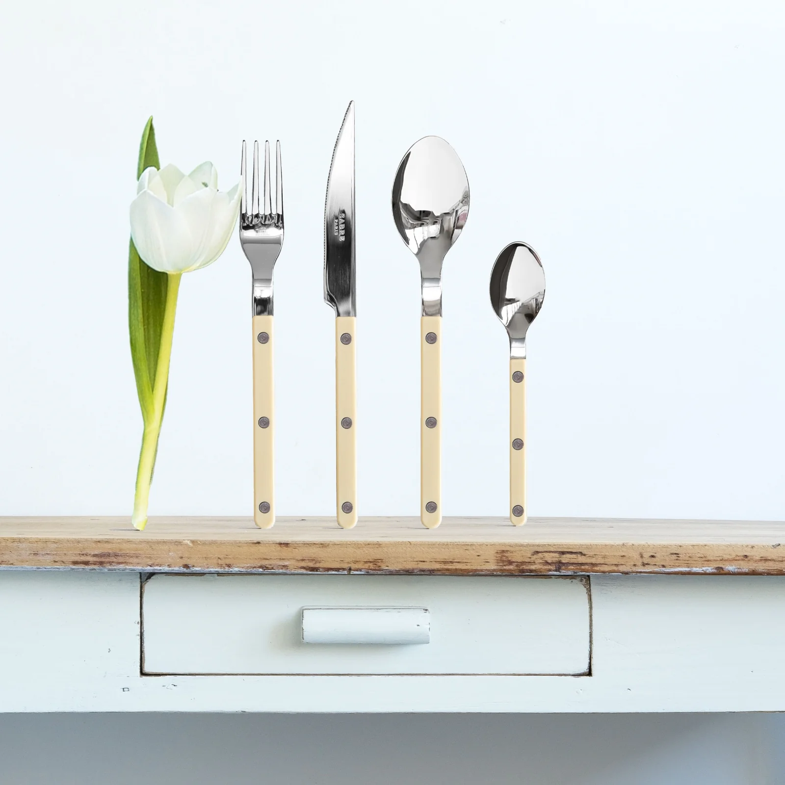 Bistrot Solid, Ivory - 5 pieces cutlery set - Image 3