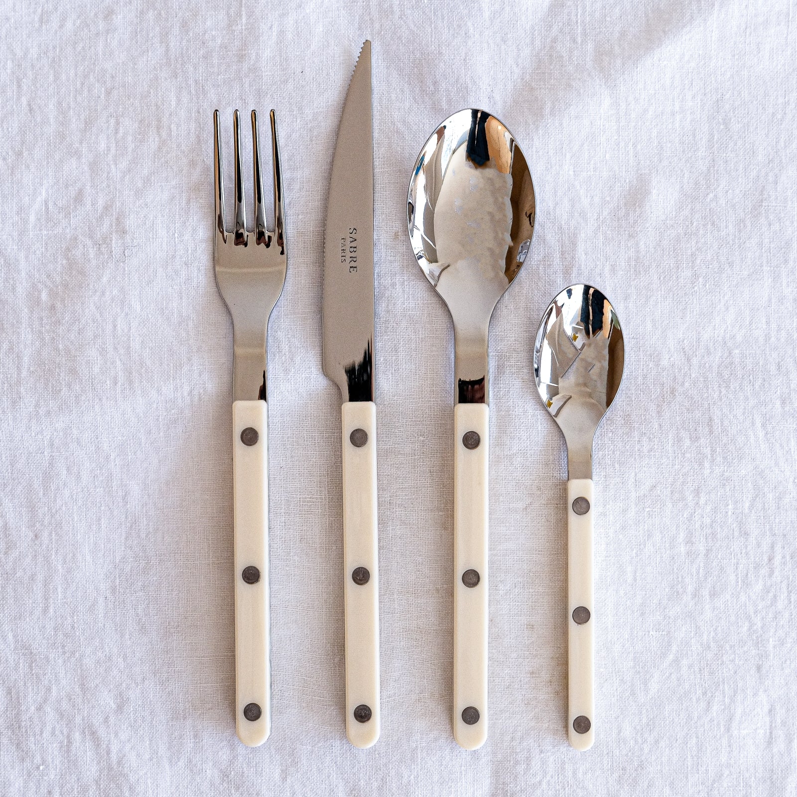 Bistrot Solid, Ivory - Box of 5 pieces cutlery set - Image 2