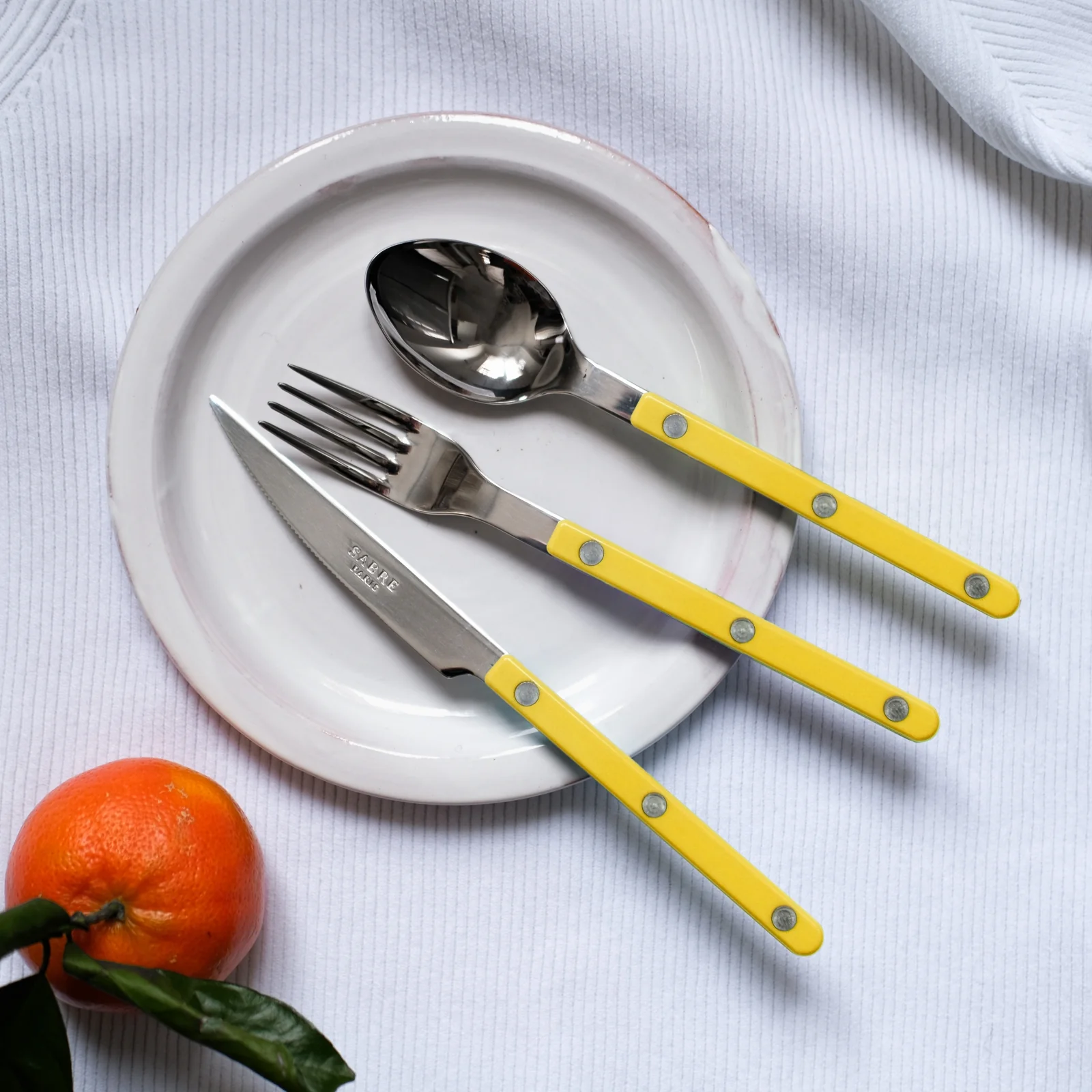 Bistrot Solid, Yellow - Dessert spoon - Image 2