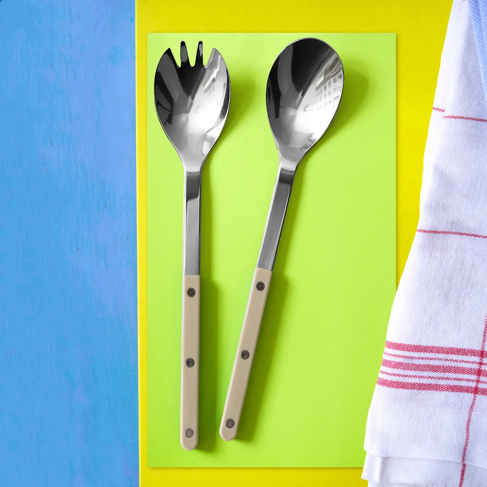 Bistrot Solid, Light kaki - Salad cutlery set - Image 2