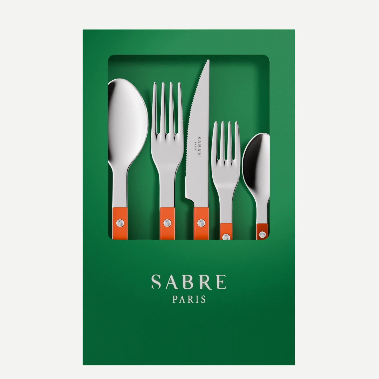 Bistrot Solid, Orange - Box of 5 pieces cutlery set
