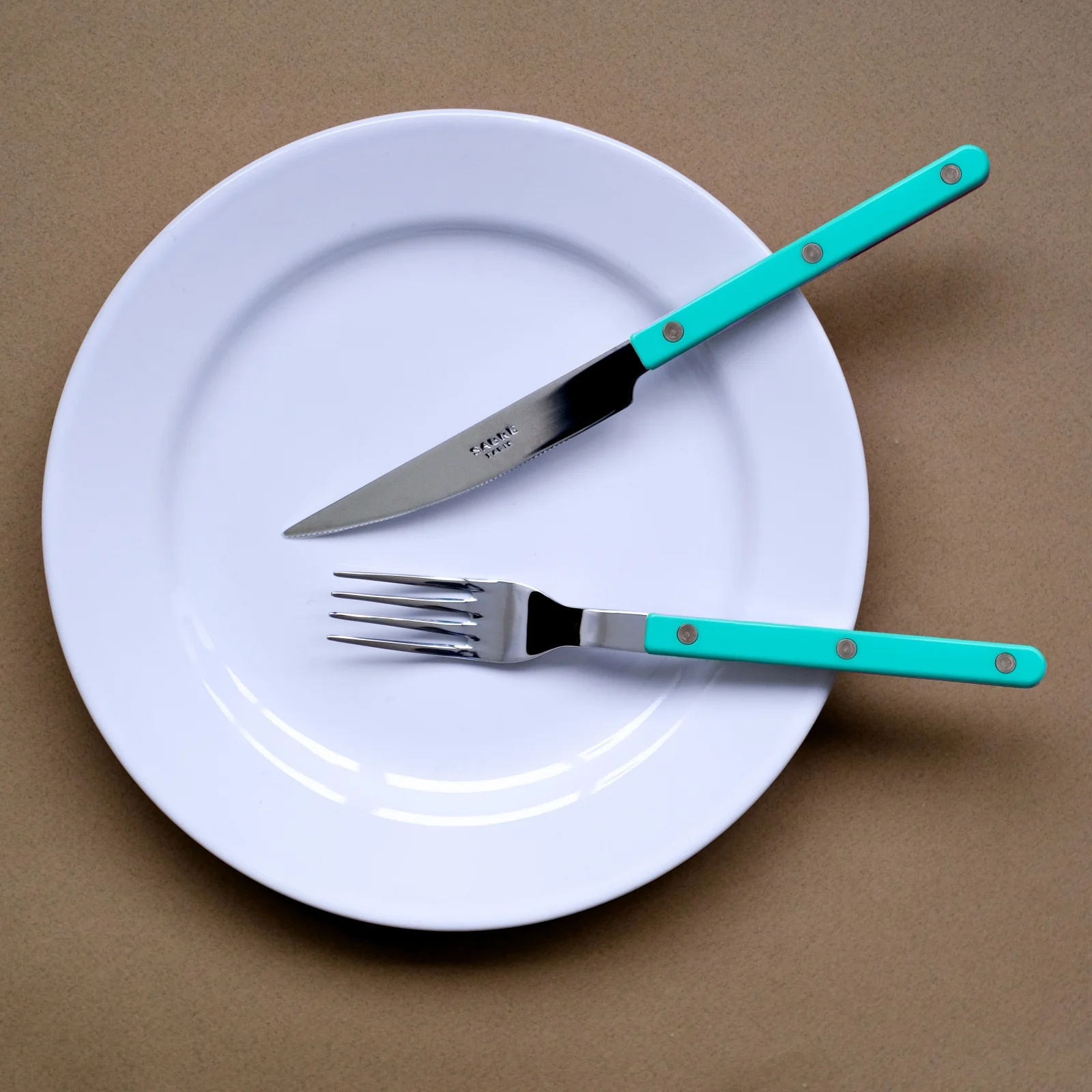 Bistrot Solid, Turquoise - 4 pieces cutlery set - Image 2