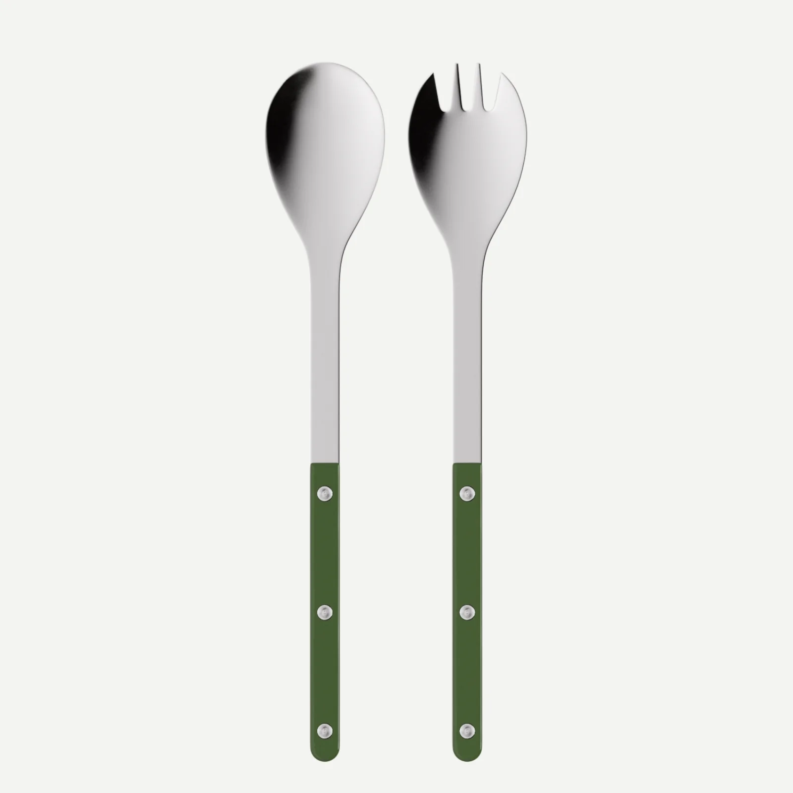 Bistrot Solid, Green - Salad cutlery set