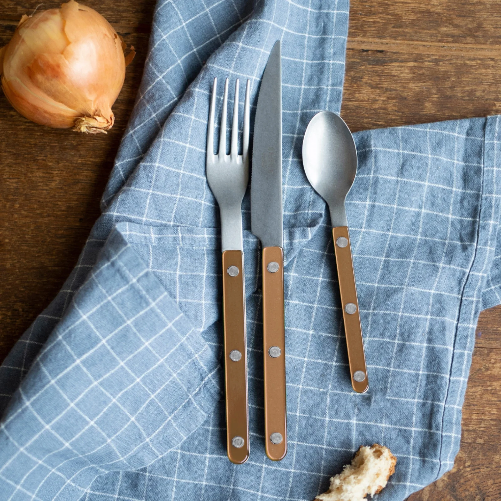 Bistrot Vintage Pearly, Caramel - 5 pieces cutlery set - Image 2