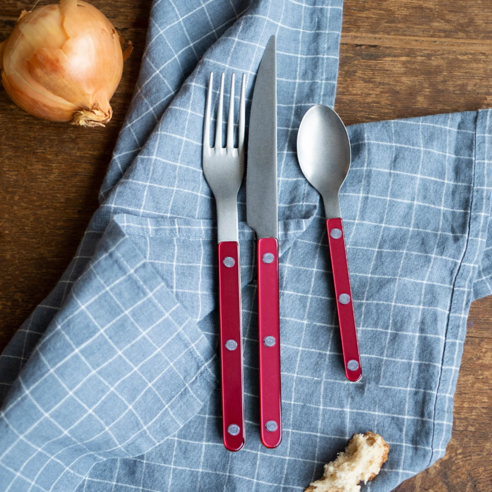Bistrot Vintage Pearly, Red - 4 pieces cutlery set - Image 2