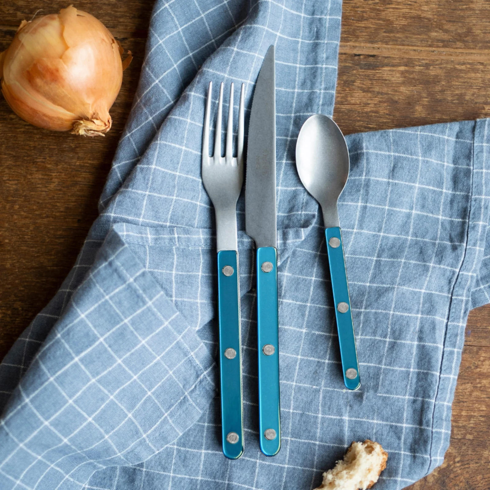 Bistrot Vintage Pearly, Turquoise - 4 pieces cutlery set - Image 2
