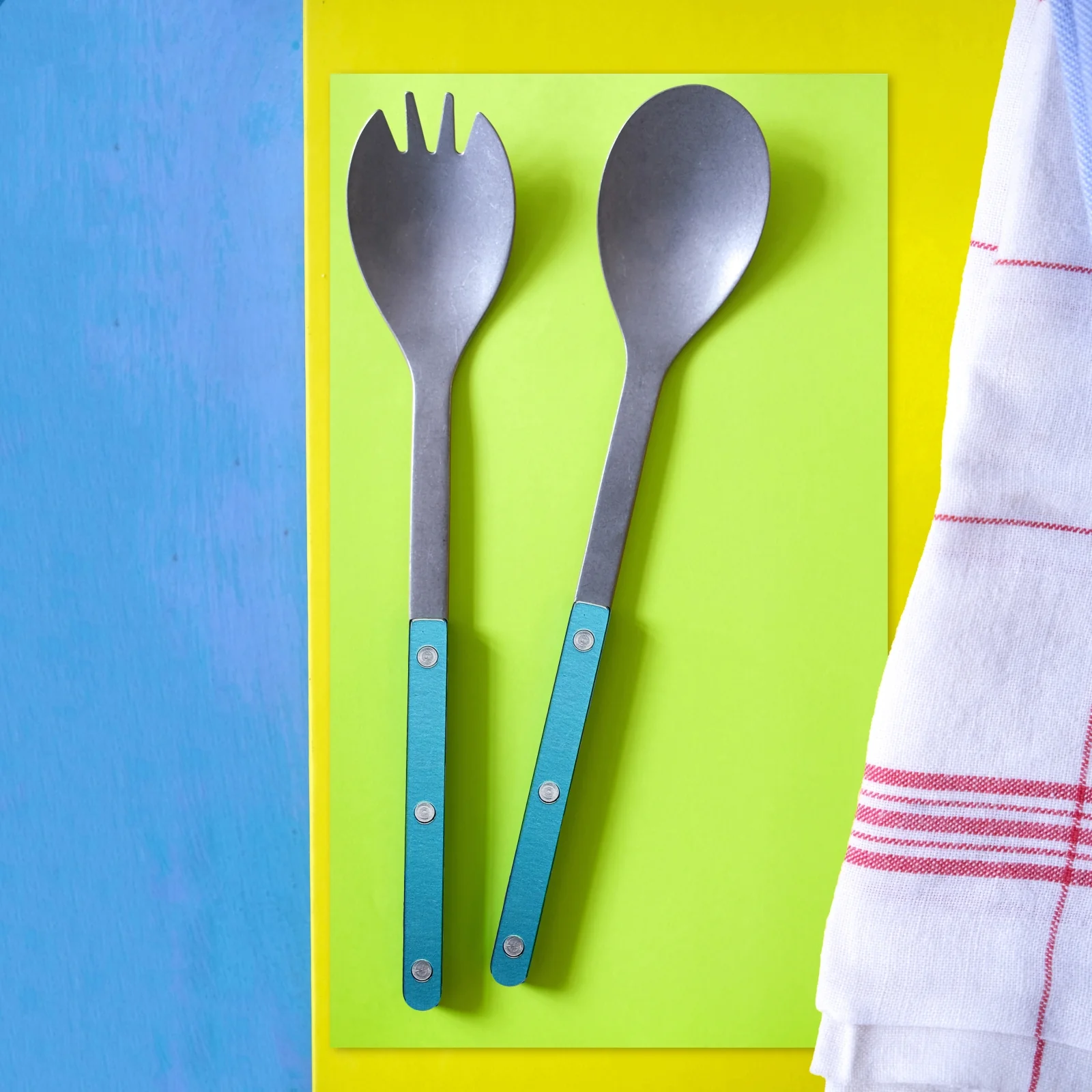 Bistrot Vintage Pearly, Turquoise - Salad cutlery set - Image 2
