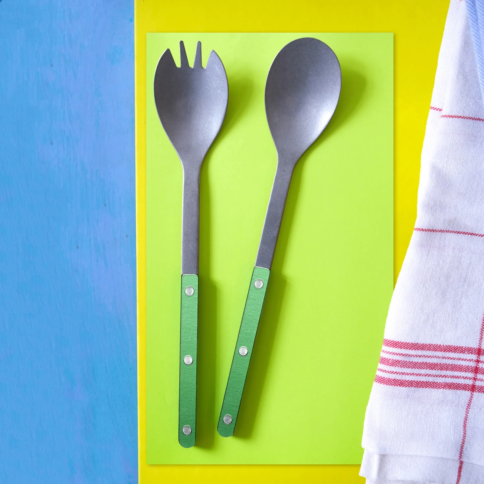 Bistrot Vintage Pearly, Garden green - Salad cutlery set - Image 2