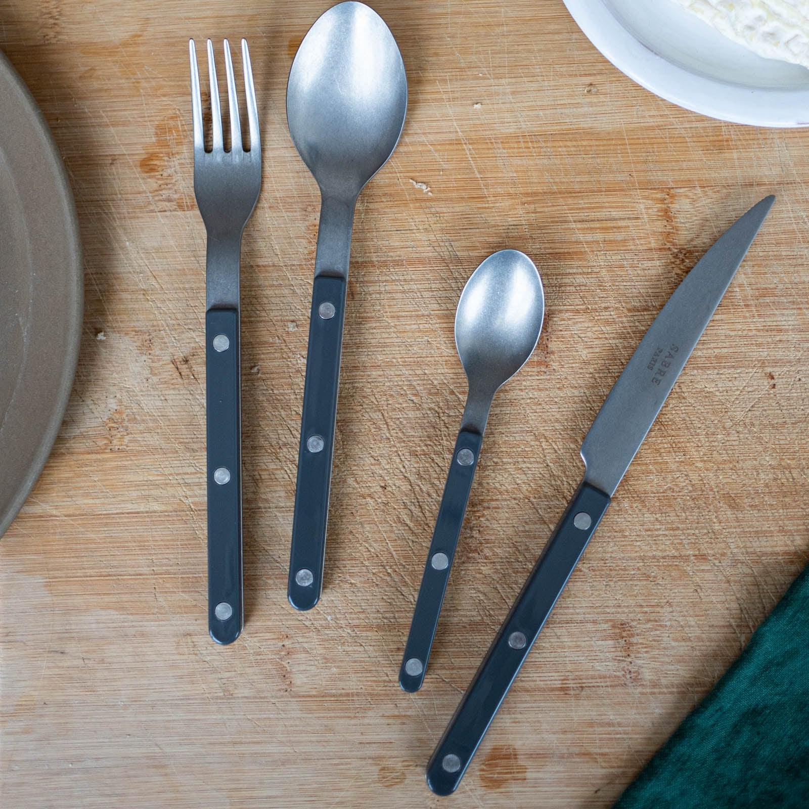 Bistrot Vintage Solid, Dark grey - 5 pieces cutlery set - Image 2