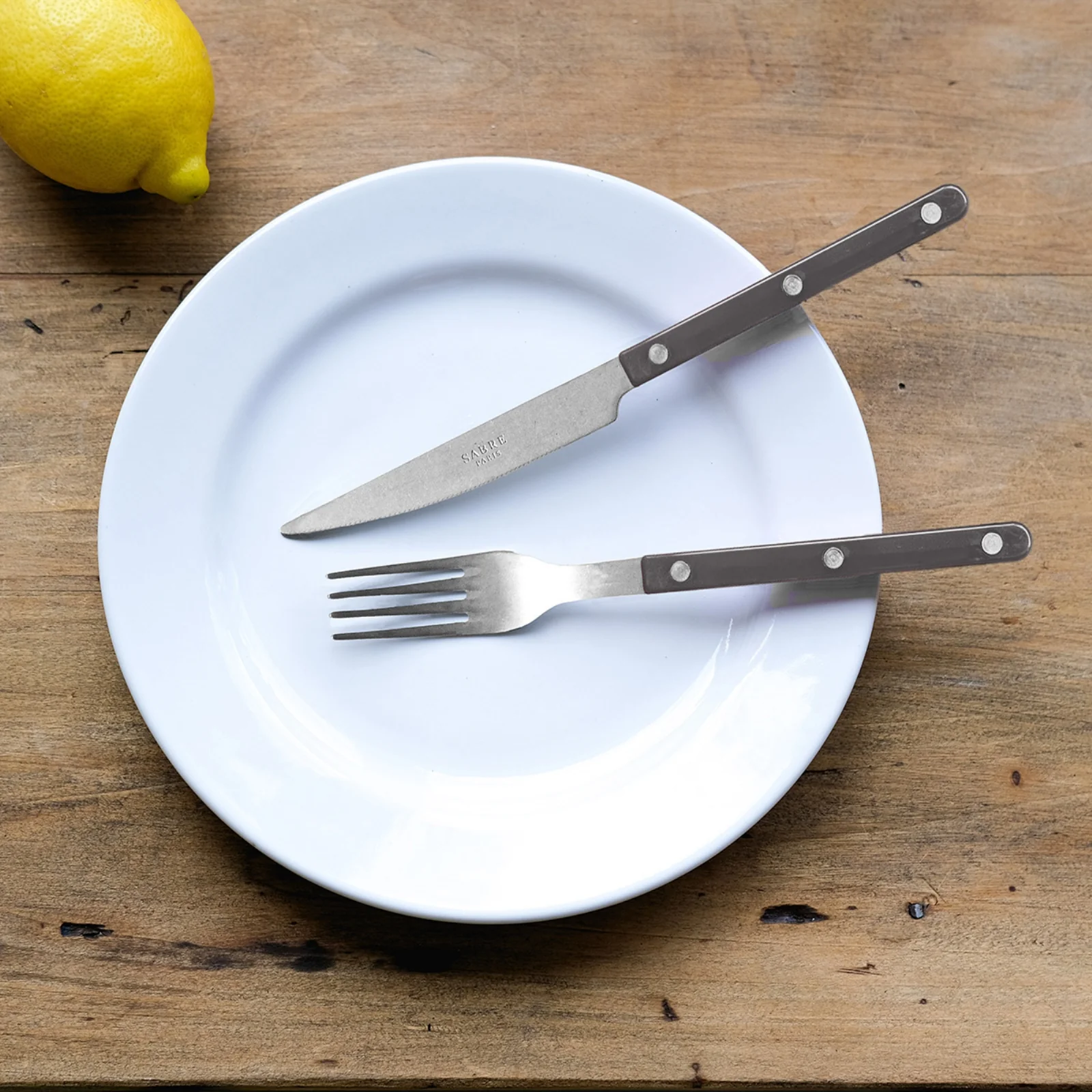 Bistrot Vintage Solid, Dark grey - 4 pieces cutlery set - Image 3