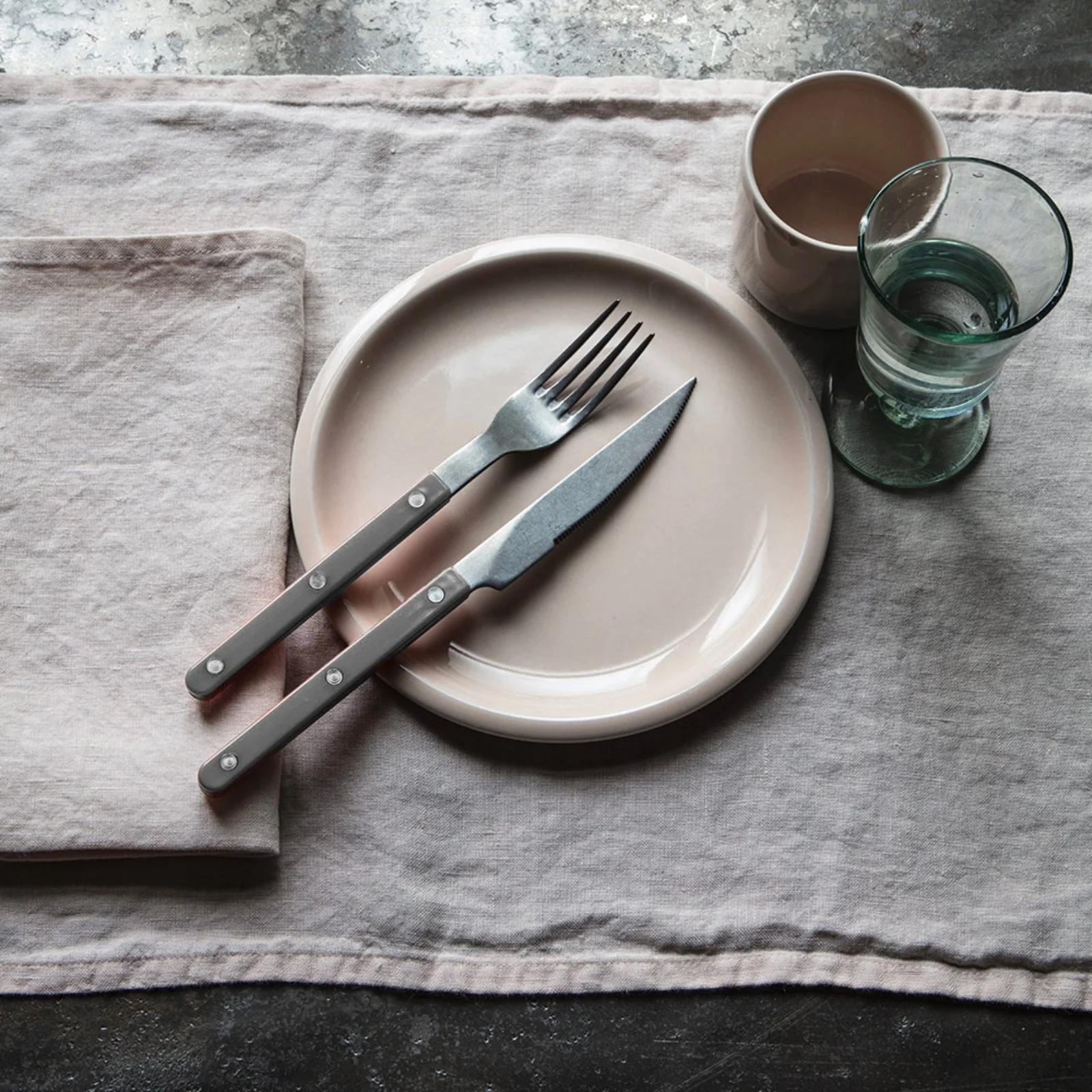 Bistrot Vintage Solid, Dark grey - 48 pieces cutlery set - Image 3