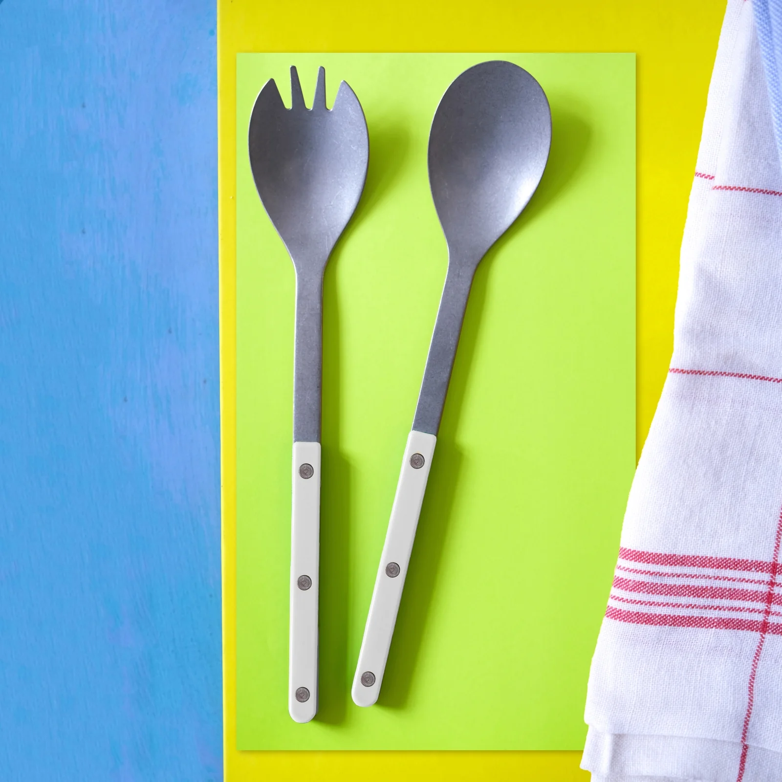 Bistrot Vintage Solid, White - Salad cutlery set - Image 2