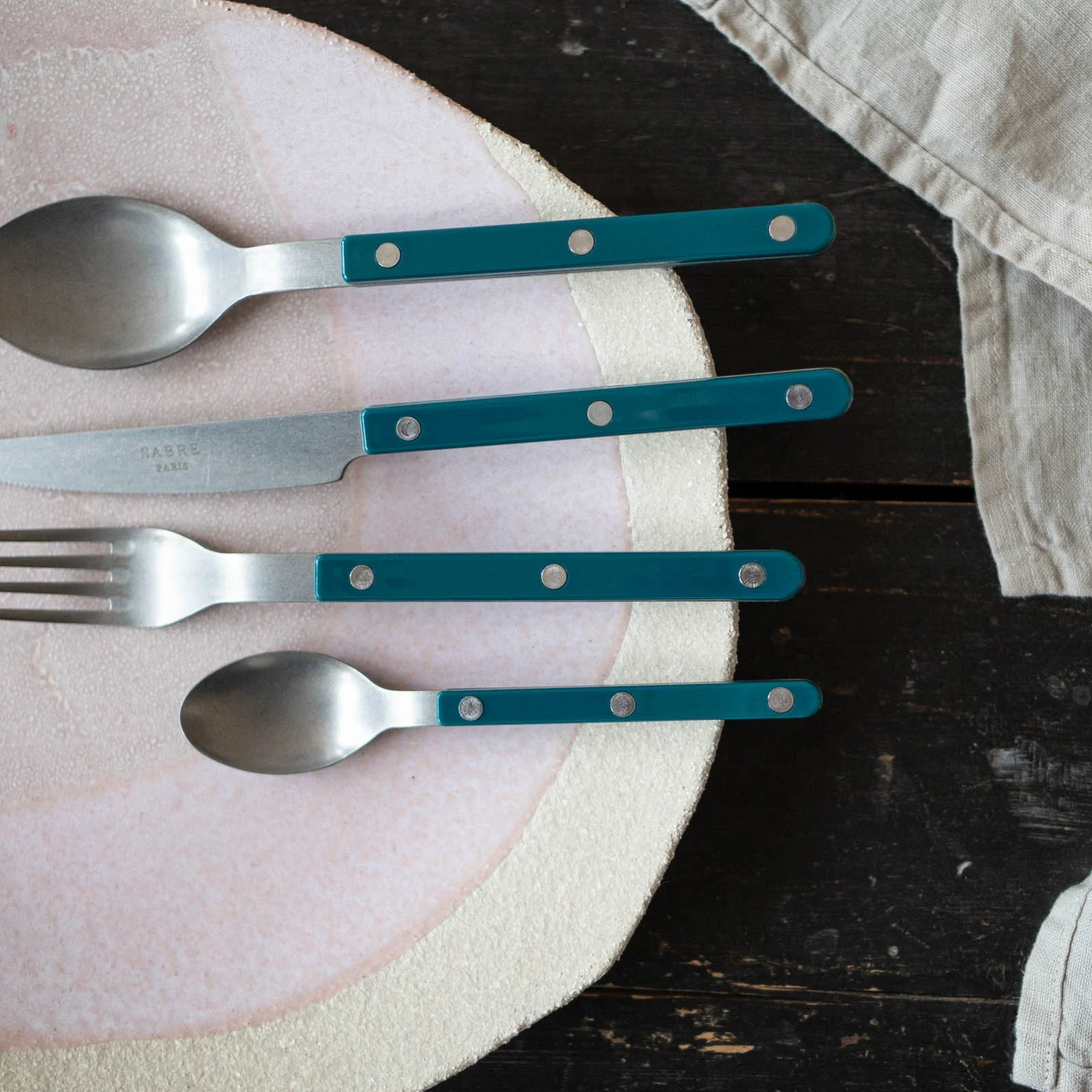 Bistrot Vintage Solid, Aquamarine - 24 pieces cutlery set - Image 2