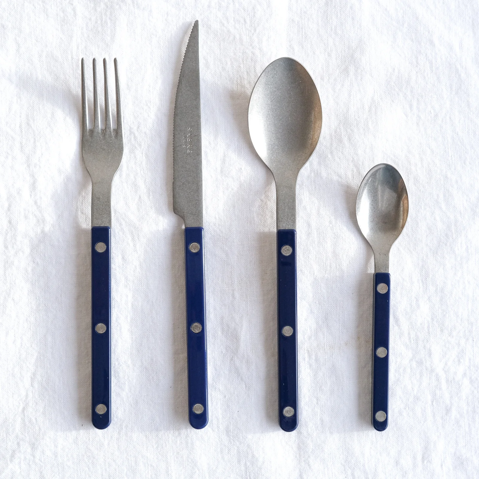 Bistrot Vintage Solid, Navy blue - 4 pieces cutlery set - Image 3