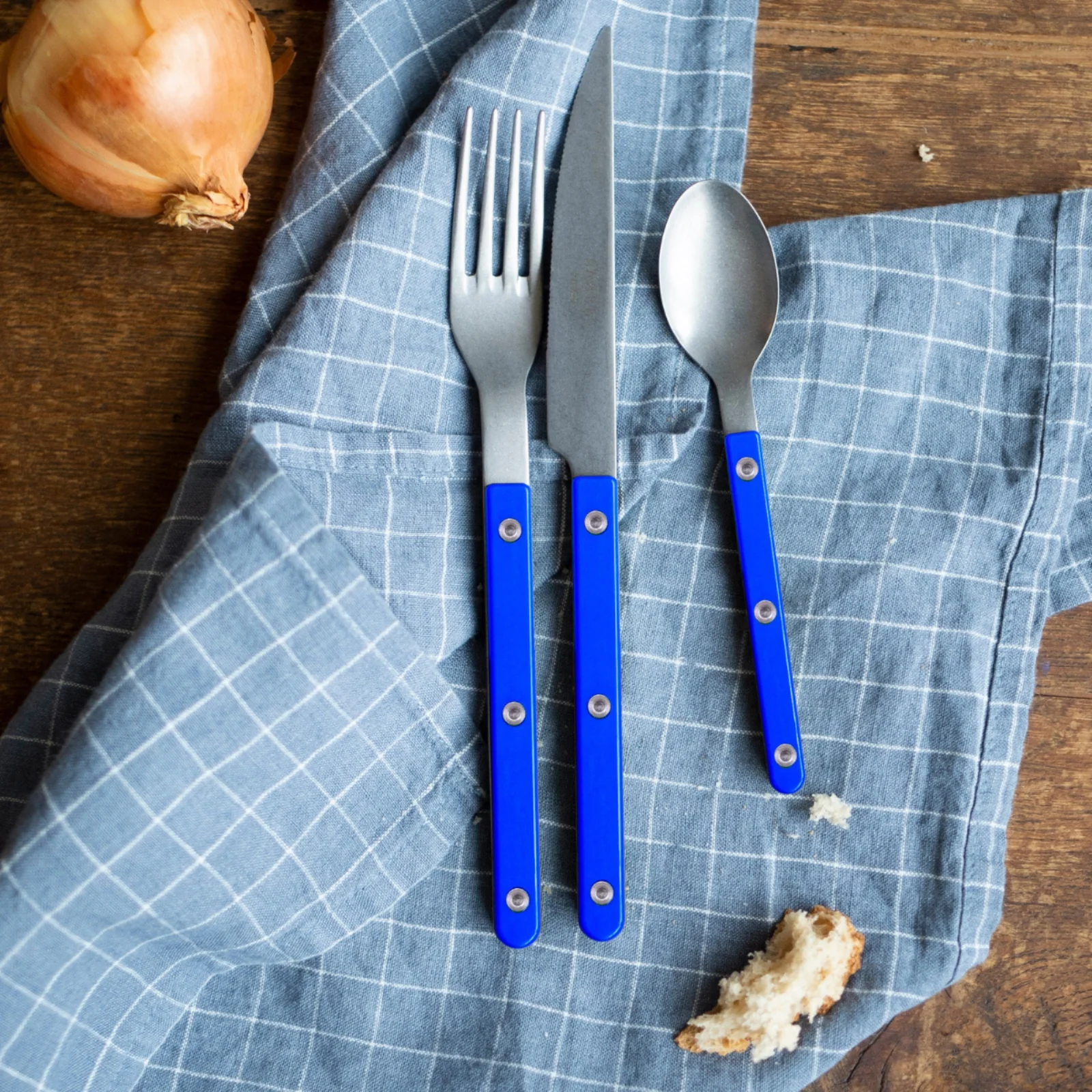 Bistrot Vintage Solid, Lapis blue - 48 pieces cutlery set - Image 2